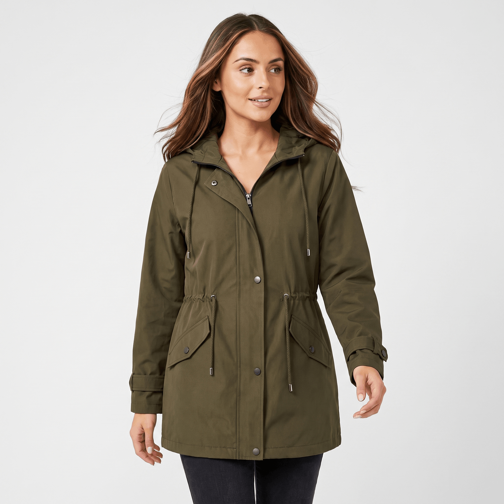 Ezra Hooded Rain Jacket – Short Sleek Water-Resistant Outerwear