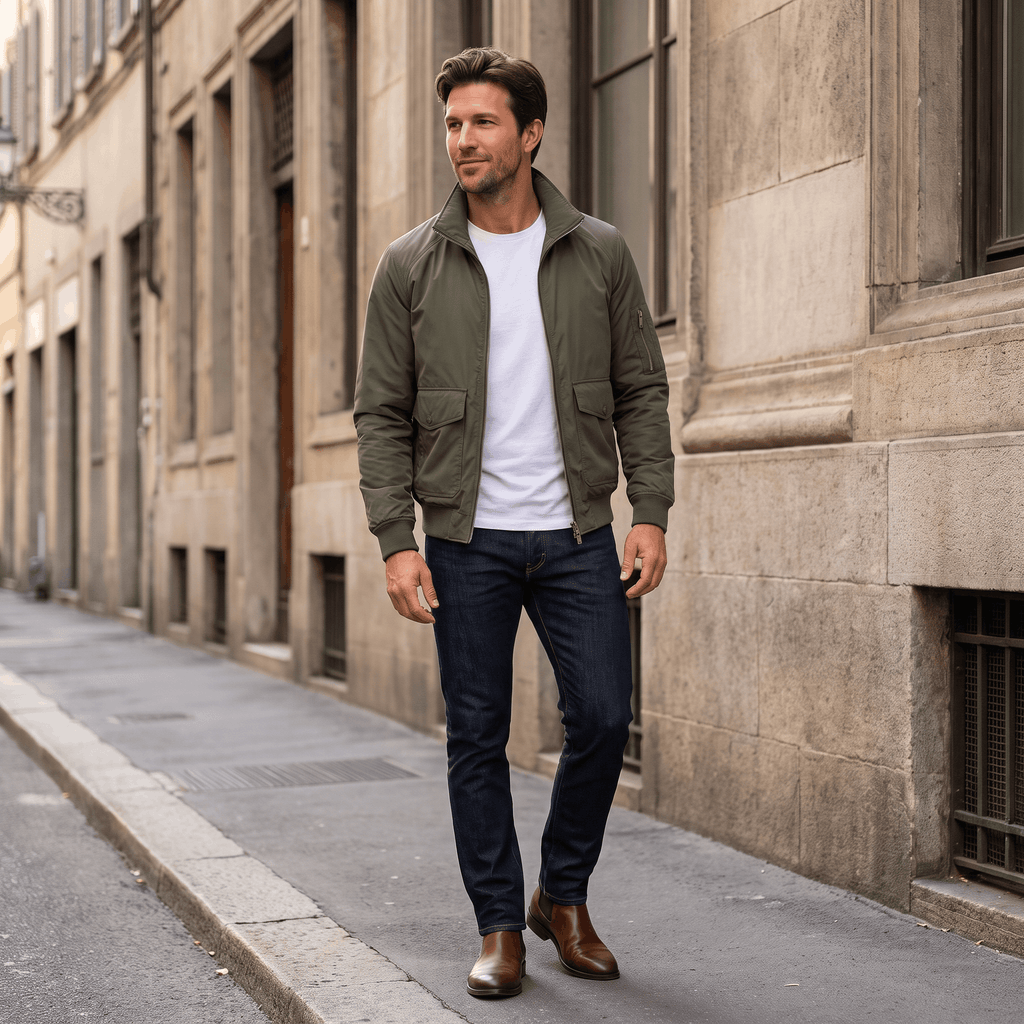 Brion Lightweight Bomber Jacket – Stand Collar Flap-Pocket Everyday Outerwear