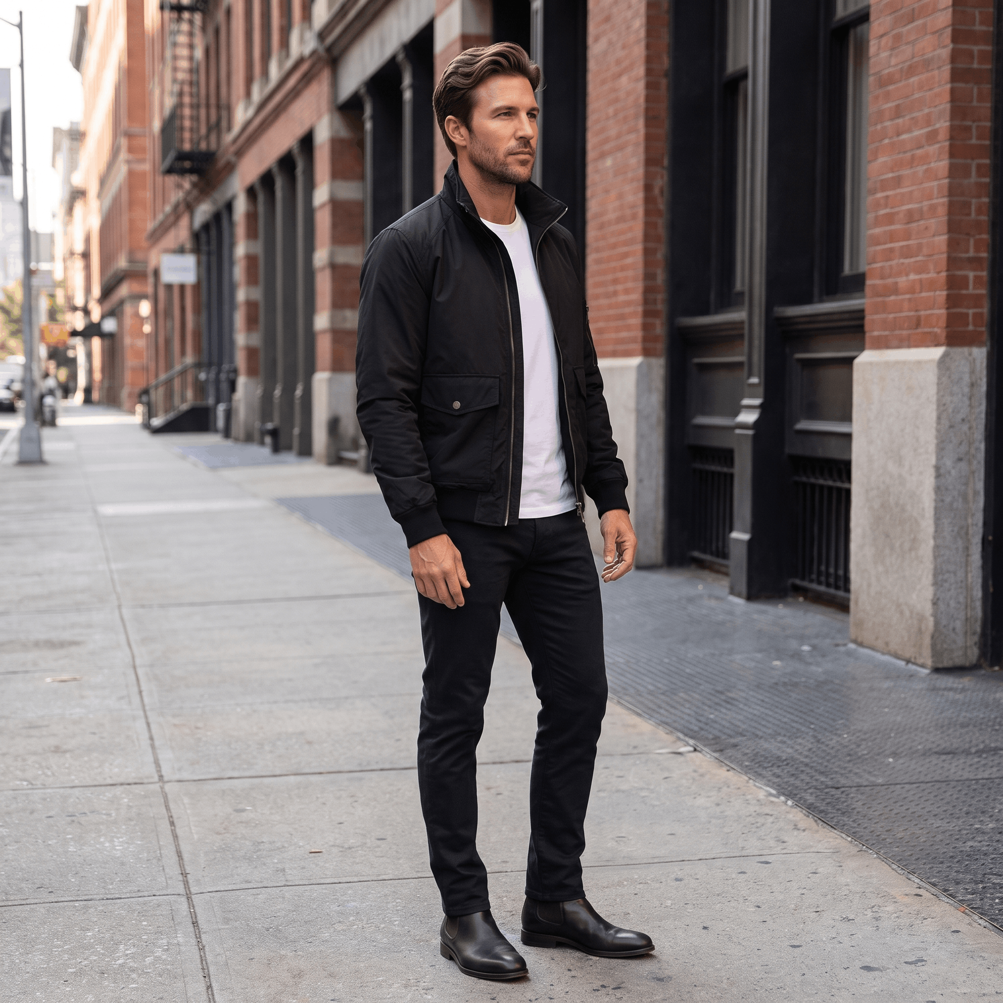 Brion Lightweight Bomber Jacket – Stand Collar Flap-Pocket Everyday Outerwear