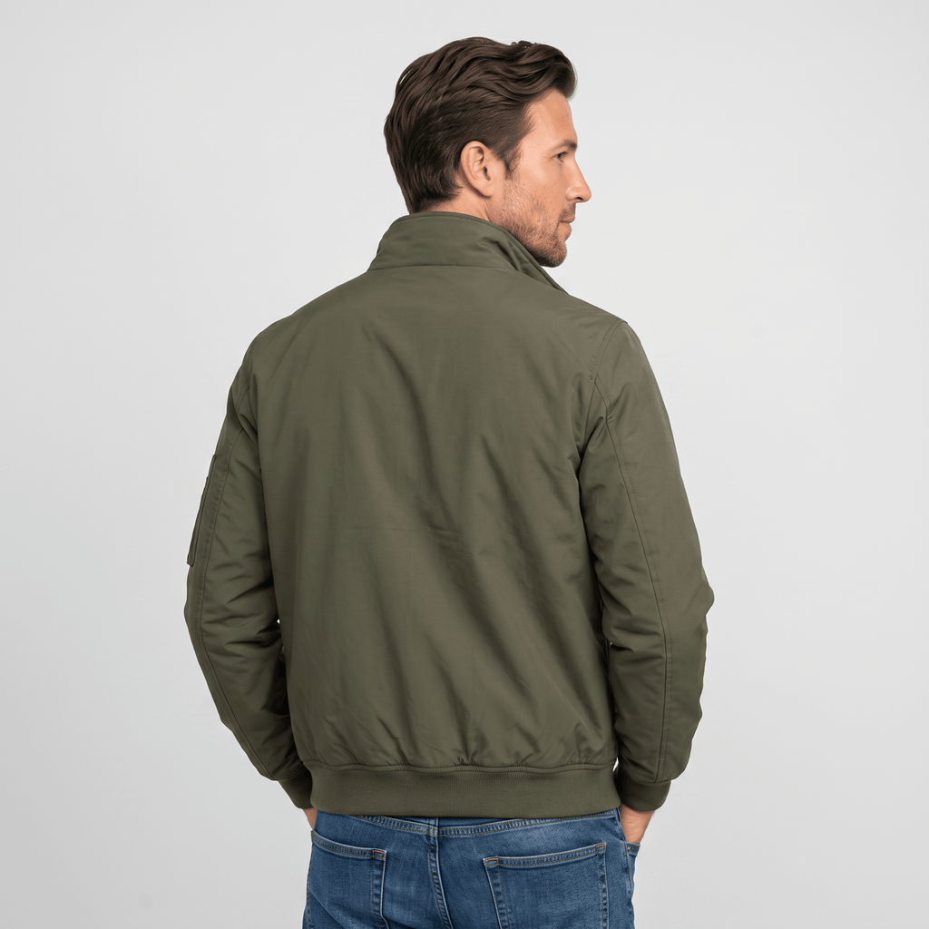 Brion Lightweight Bomber Jacket – Stand Collar Flap-Pocket Everyday Outerwear