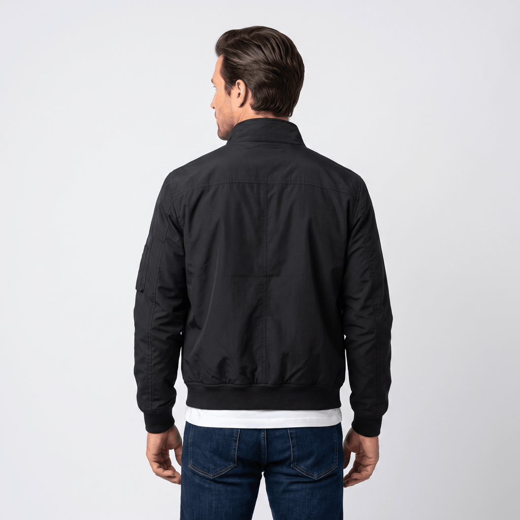 Brion Lightweight Bomber Jacket – Stand Collar Flap-Pocket Everyday Outerwear