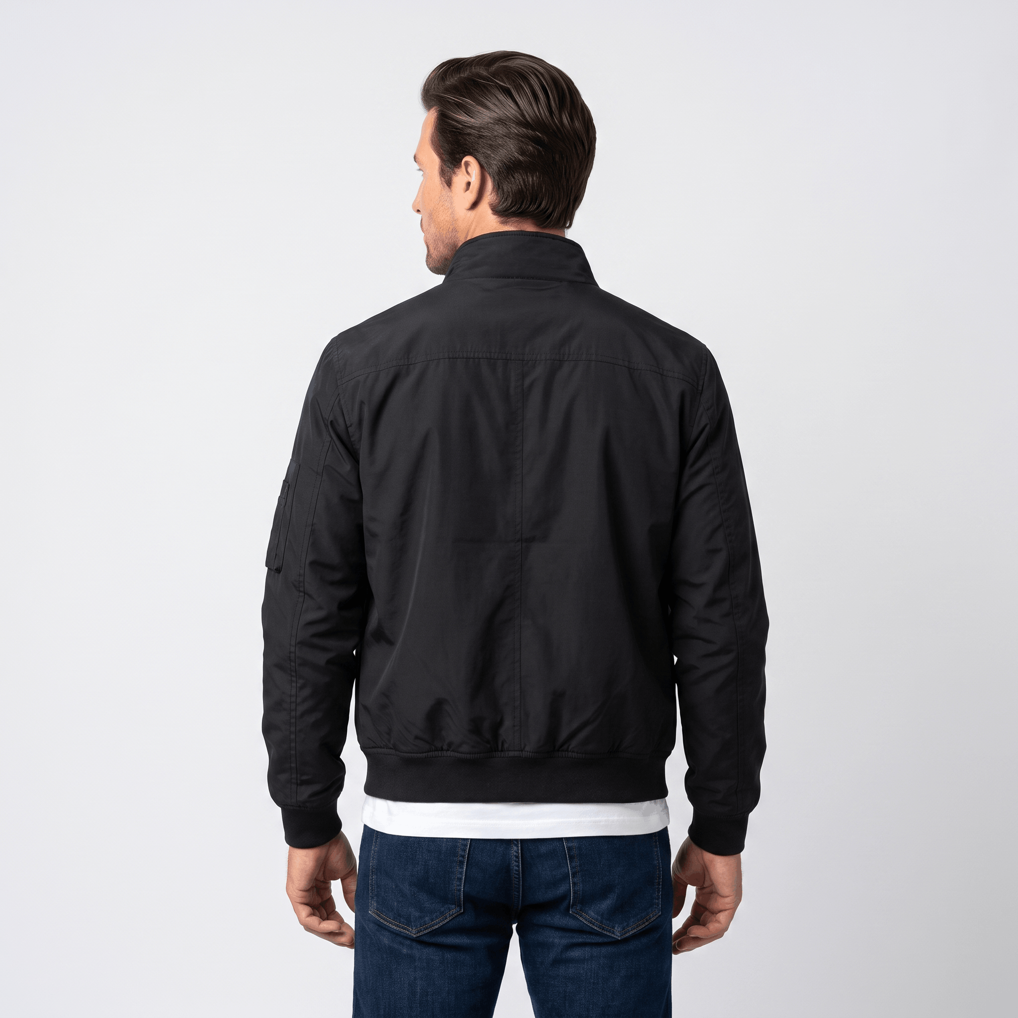 Brion Lightweight Bomber Jacket – Stand Collar Flap-Pocket Everyday Outerwear