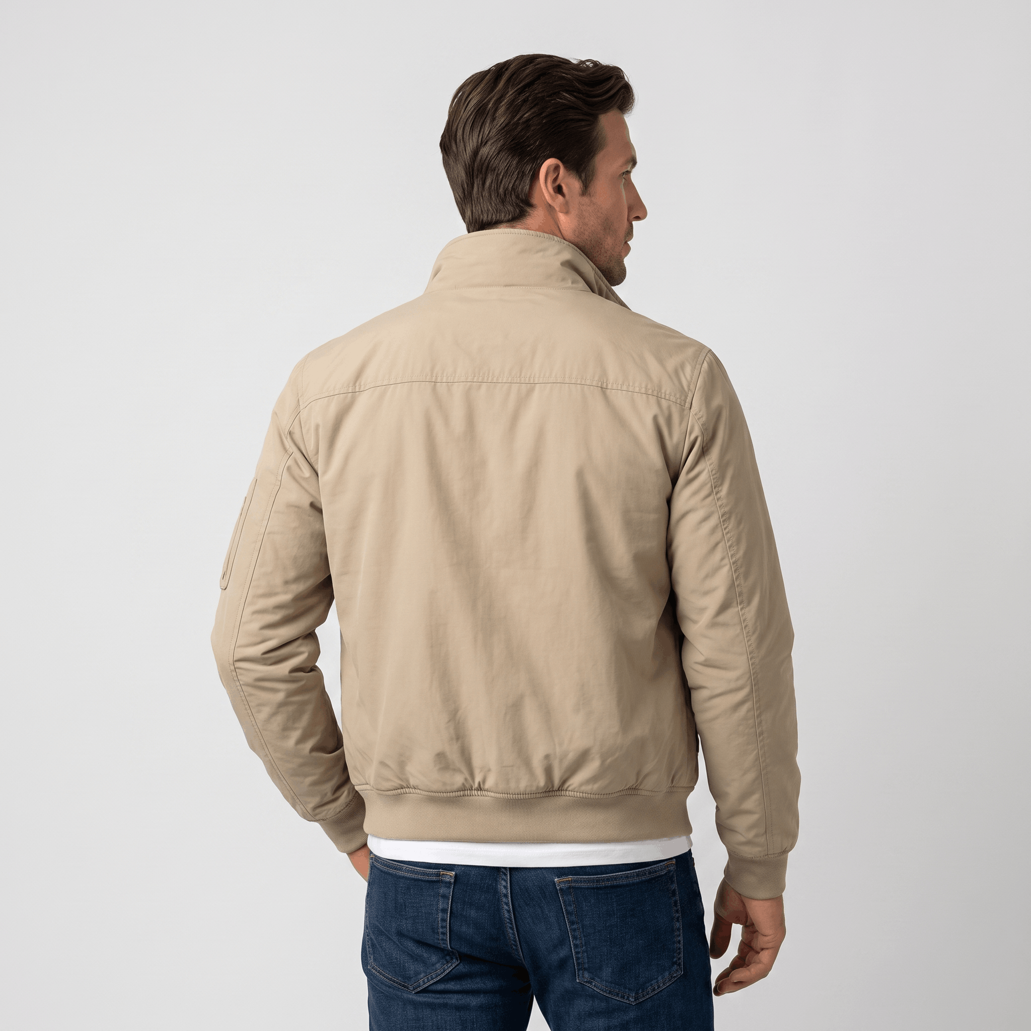 Brion Lightweight Bomber Jacket – Stand Collar Flap-Pocket Everyday Outerwear