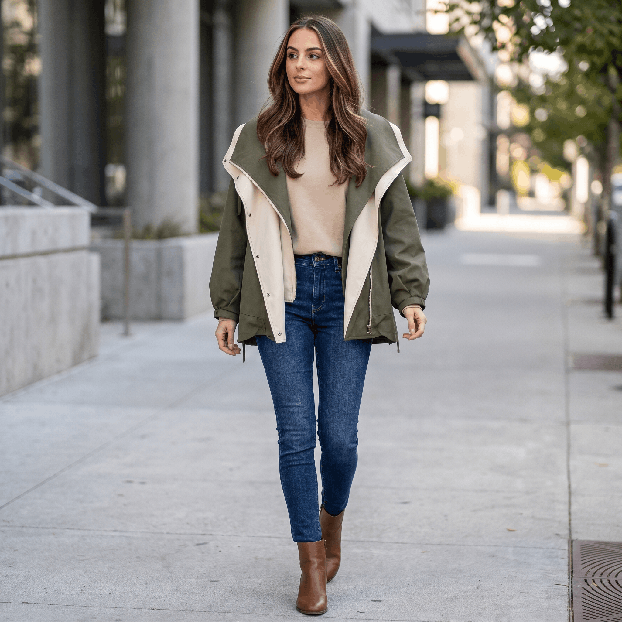 Amara Windproof Jacket – Sleek Tailored Versatile Hooded Outerwear