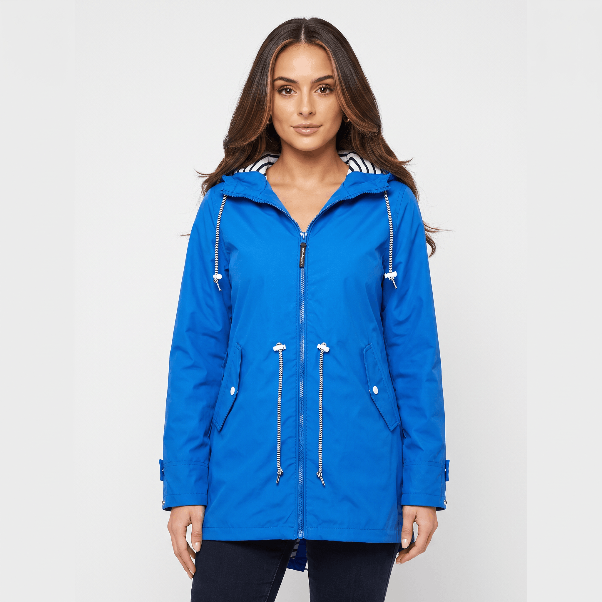 Sherlyn Hooded Rain Jacket – Drawcord Waterproof Packable Shell