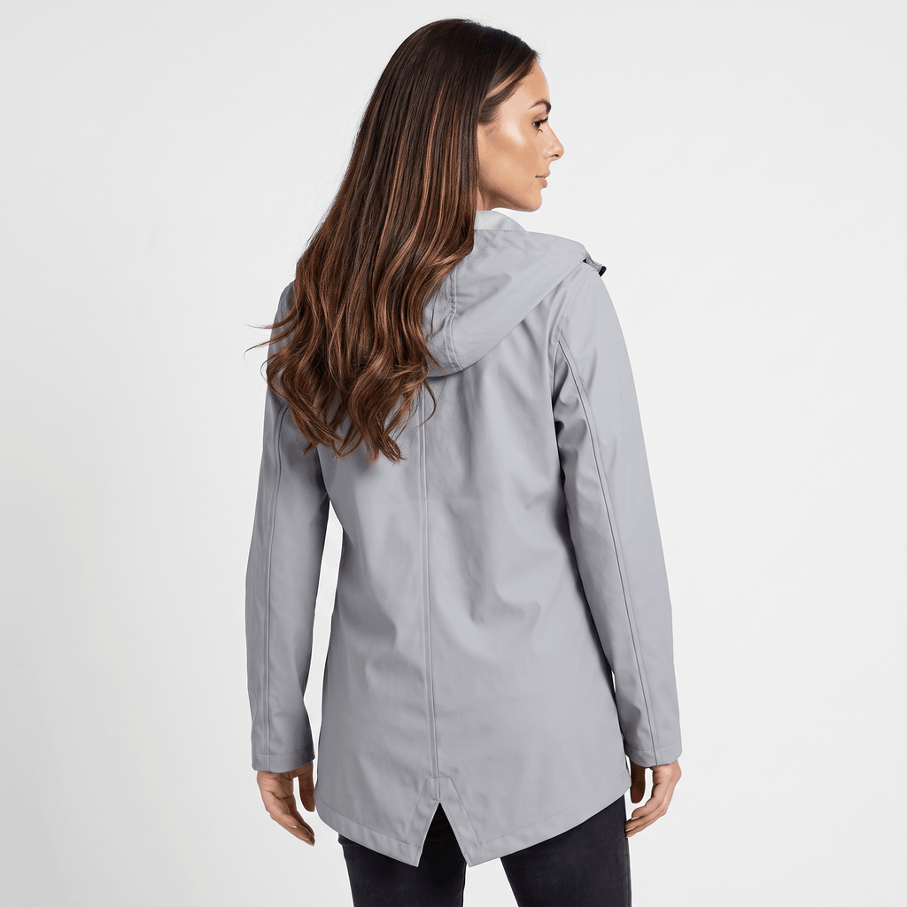 Rowanda Hooded Rain Jacket – Drawcord Zip-Front Everyday Outerwear