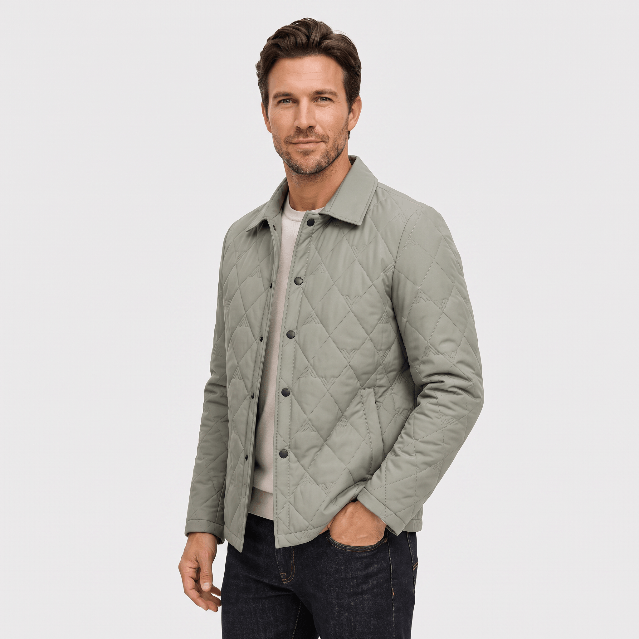 Caleb Diamond Quilted Jacket – Insulated Smart-Casual Everyday Outerwear