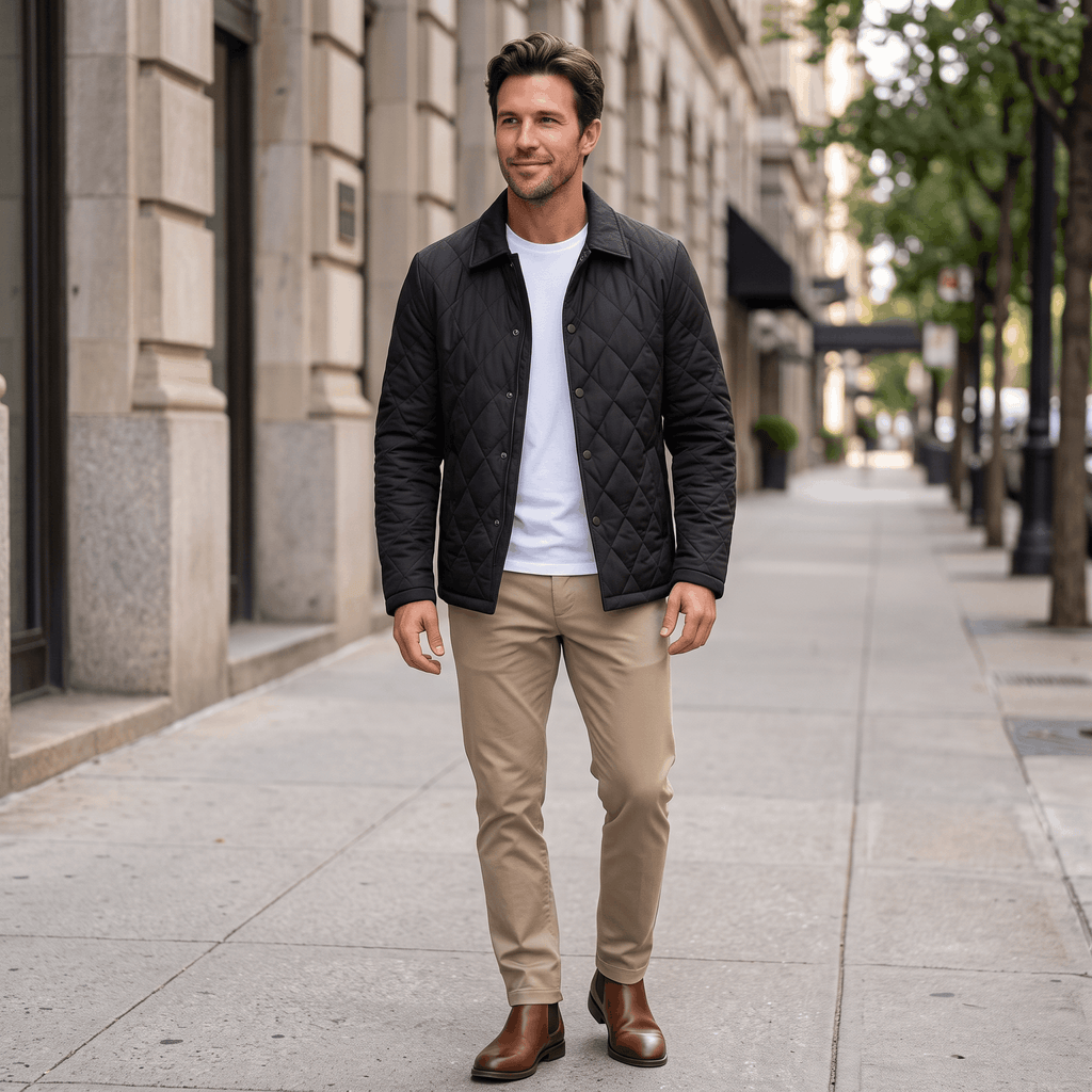 Caleb Diamond Quilted Jacket – Insulated Smart-Casual Everyday Outerwear