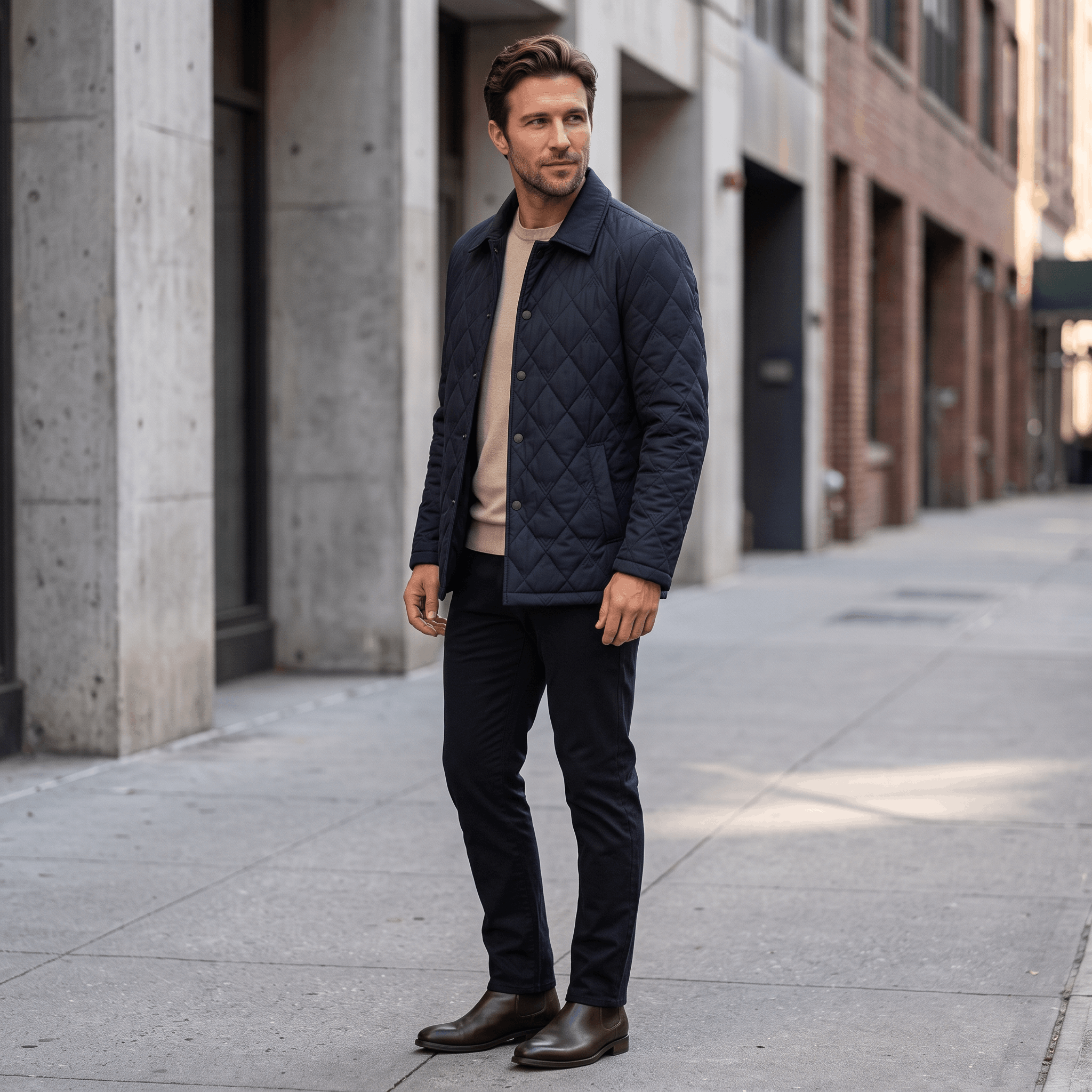 Caleb Diamond Quilted Jacket – Insulated Smart-Casual Everyday Outerwear
