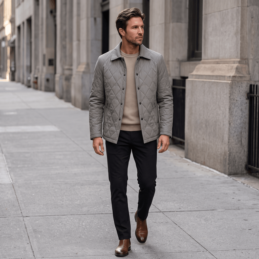 Caleb Diamond Quilted Jacket – Insulated Smart-Casual Everyday Outerwear