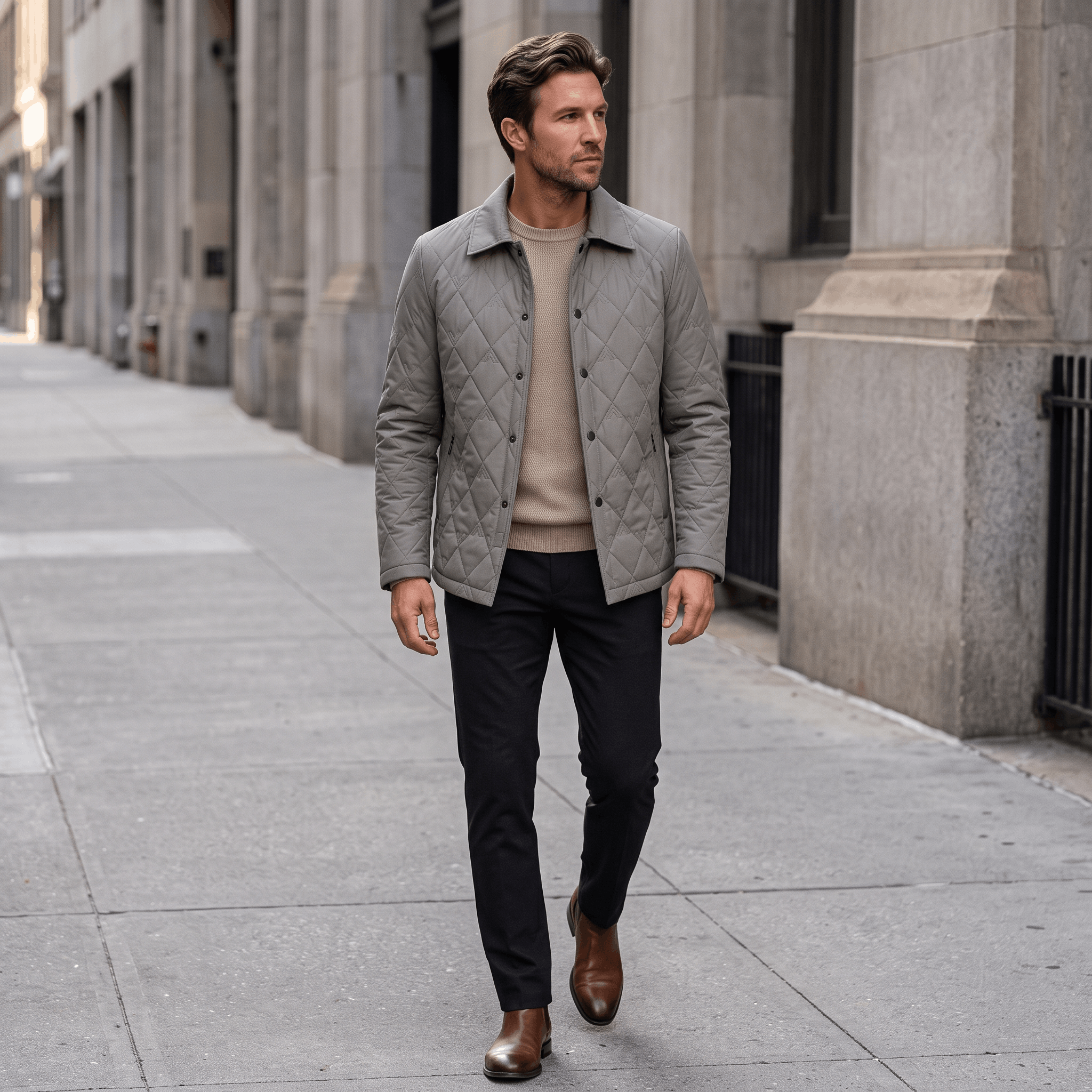 Caleb Diamond Quilted Jacket – Insulated Smart-Casual Everyday Outerwear