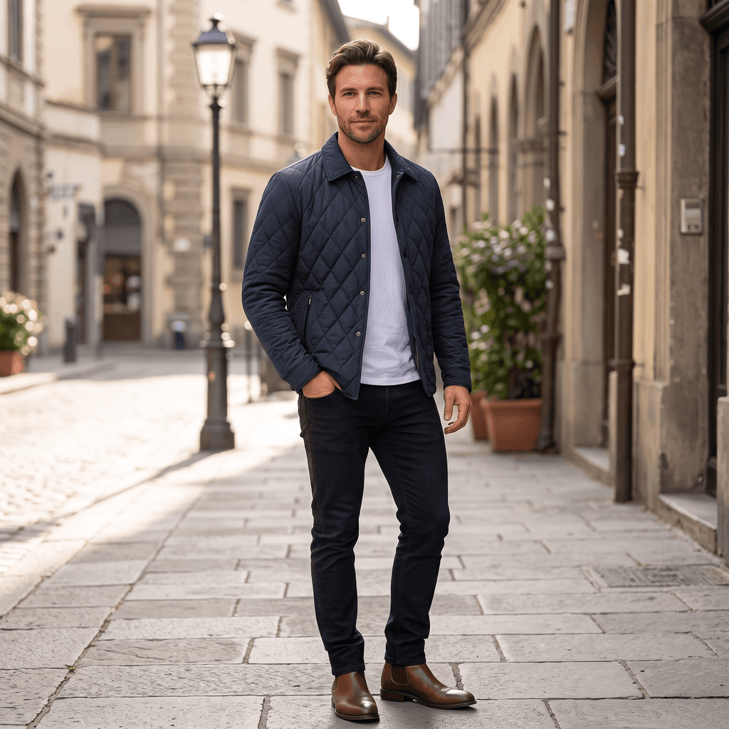 Marco Diamond-Quilted Jacket – Insulated Hip-Length Regular-Fit Outerwear