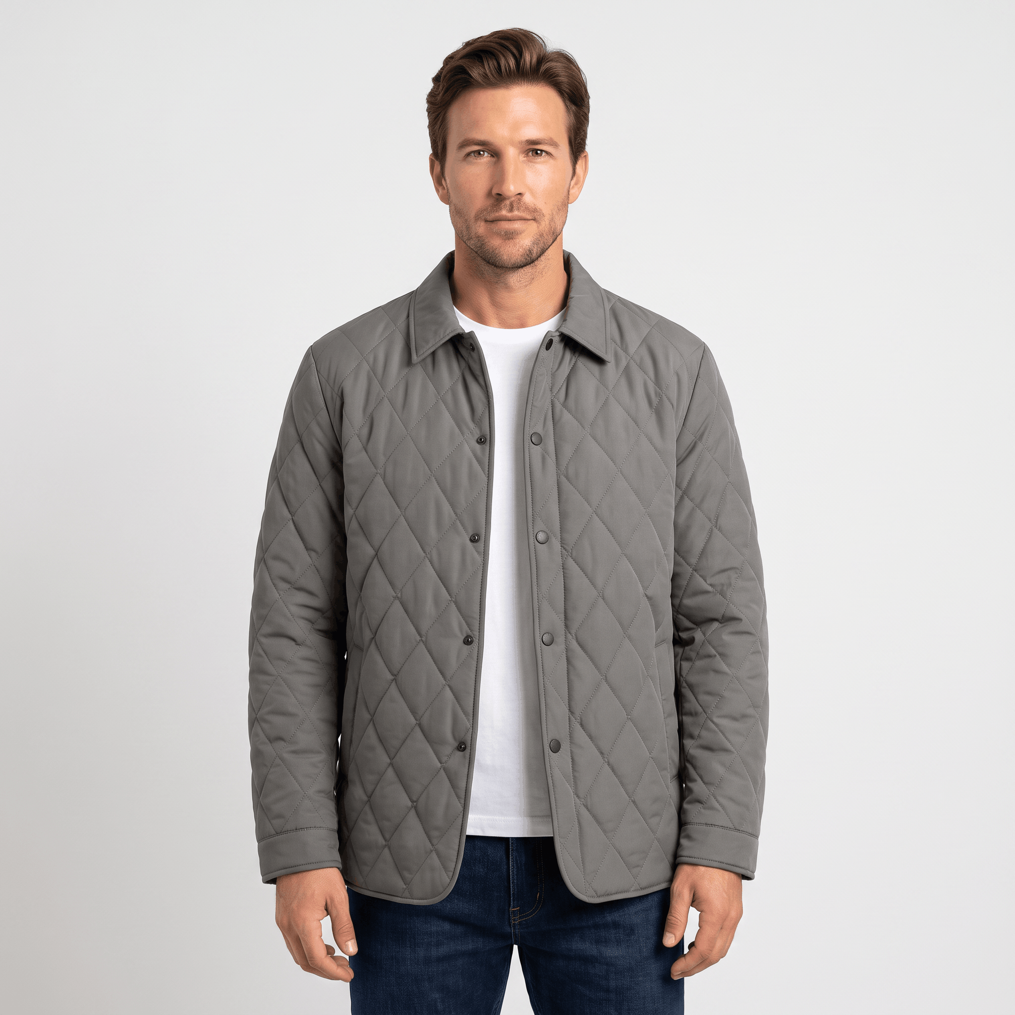 Marco Diamond-Quilted Jacket – Insulated Hip-Length Regular-Fit Outerwear
