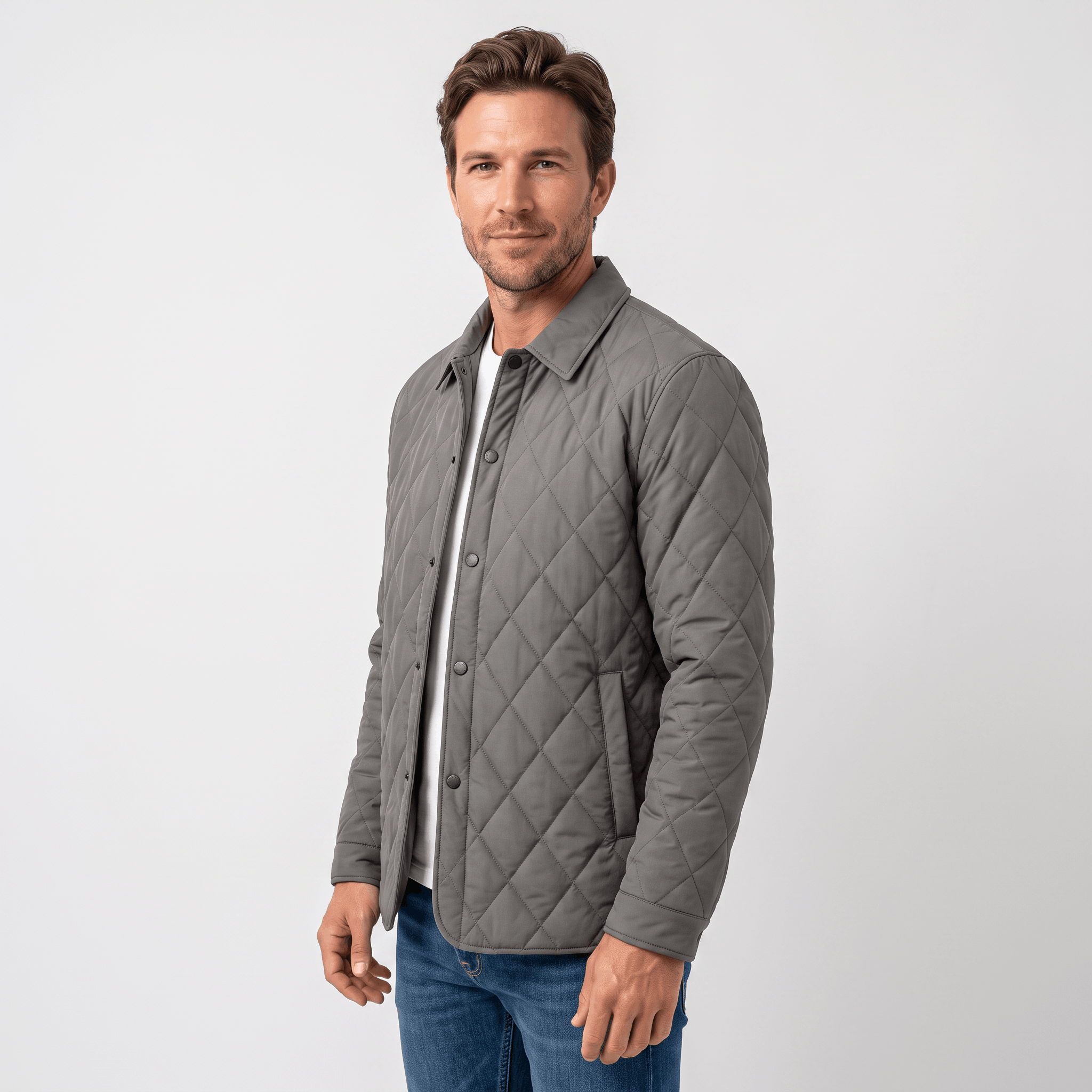 Marco Diamond-Quilted Jacket – Insulated Hip-Length Regular-Fit Outerwear