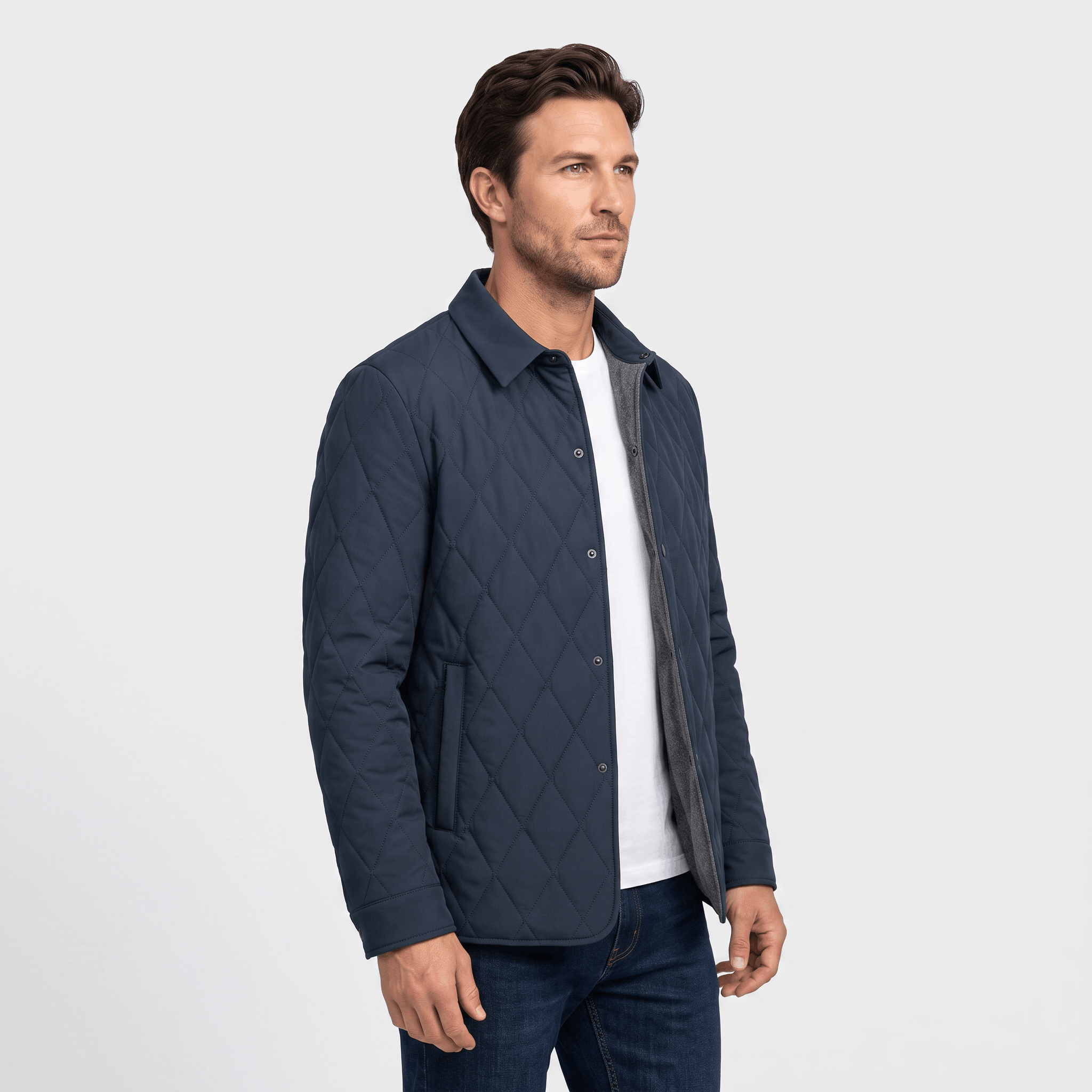 Marco Diamond-Quilted Jacket – Insulated Hip-Length Regular-Fit Outerwear