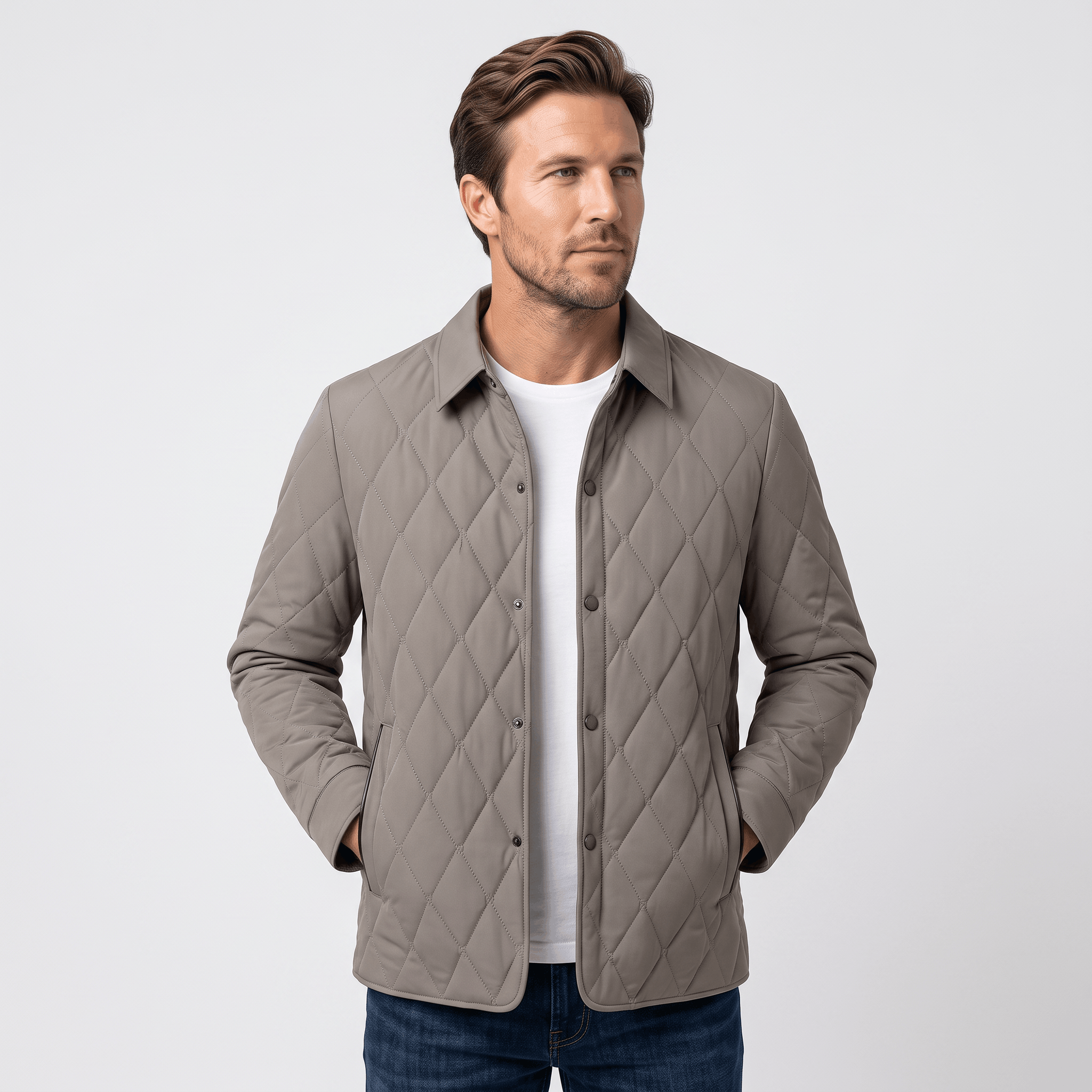 Marco Diamond-Quilted Jacket – Insulated Hip-Length Regular-Fit Outerwear