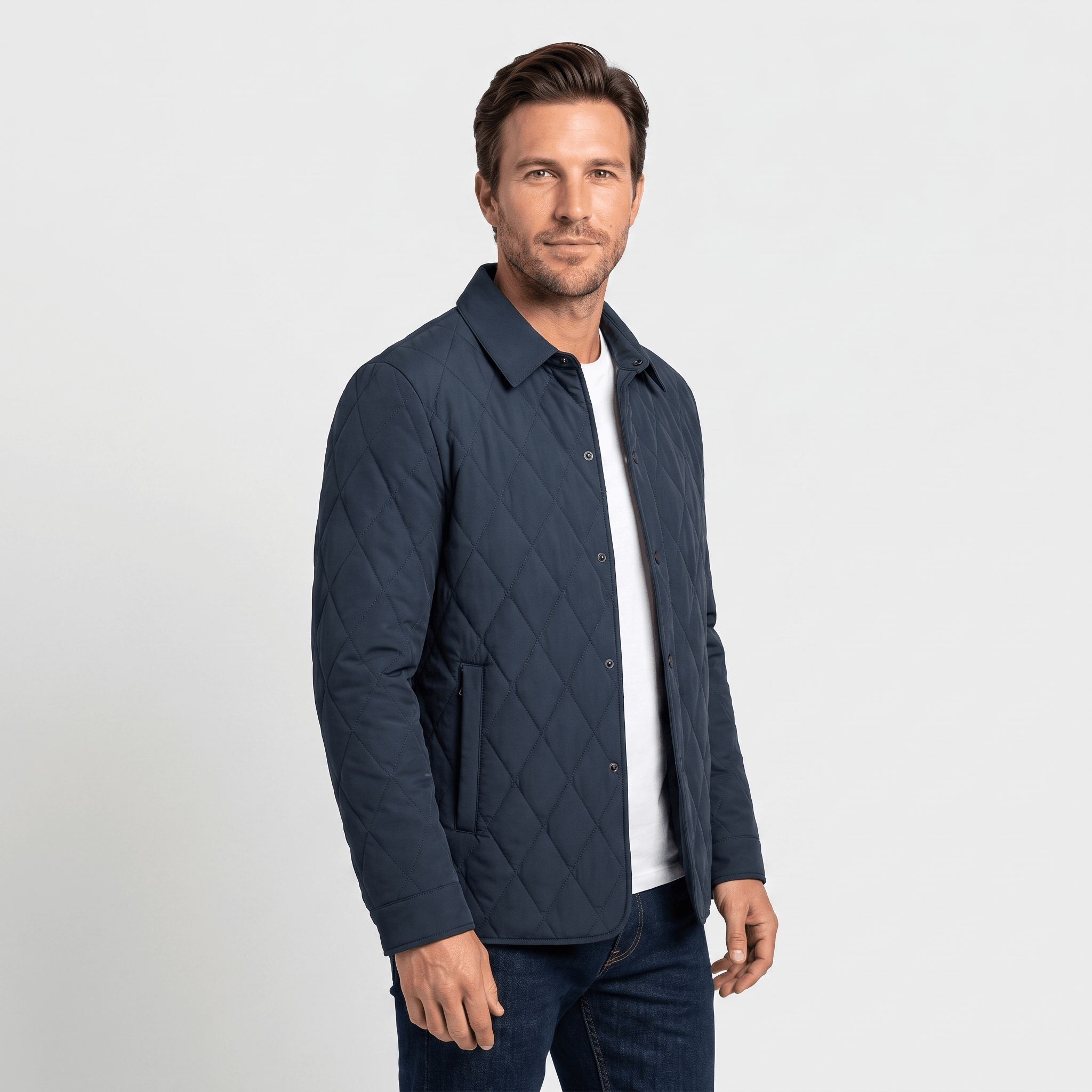 Marco Diamond-Quilted Jacket – Insulated Hip-Length Regular-Fit Outerwear