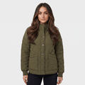 Valeria Diamond-Quilted Bomber Jacket – Button-Up Lightly-Padded Relaxed Outerwear