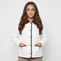 Sarah Diamond-Quilted Puffer Jacket – Corduroy-Collar Insulated Everyday Outerwear