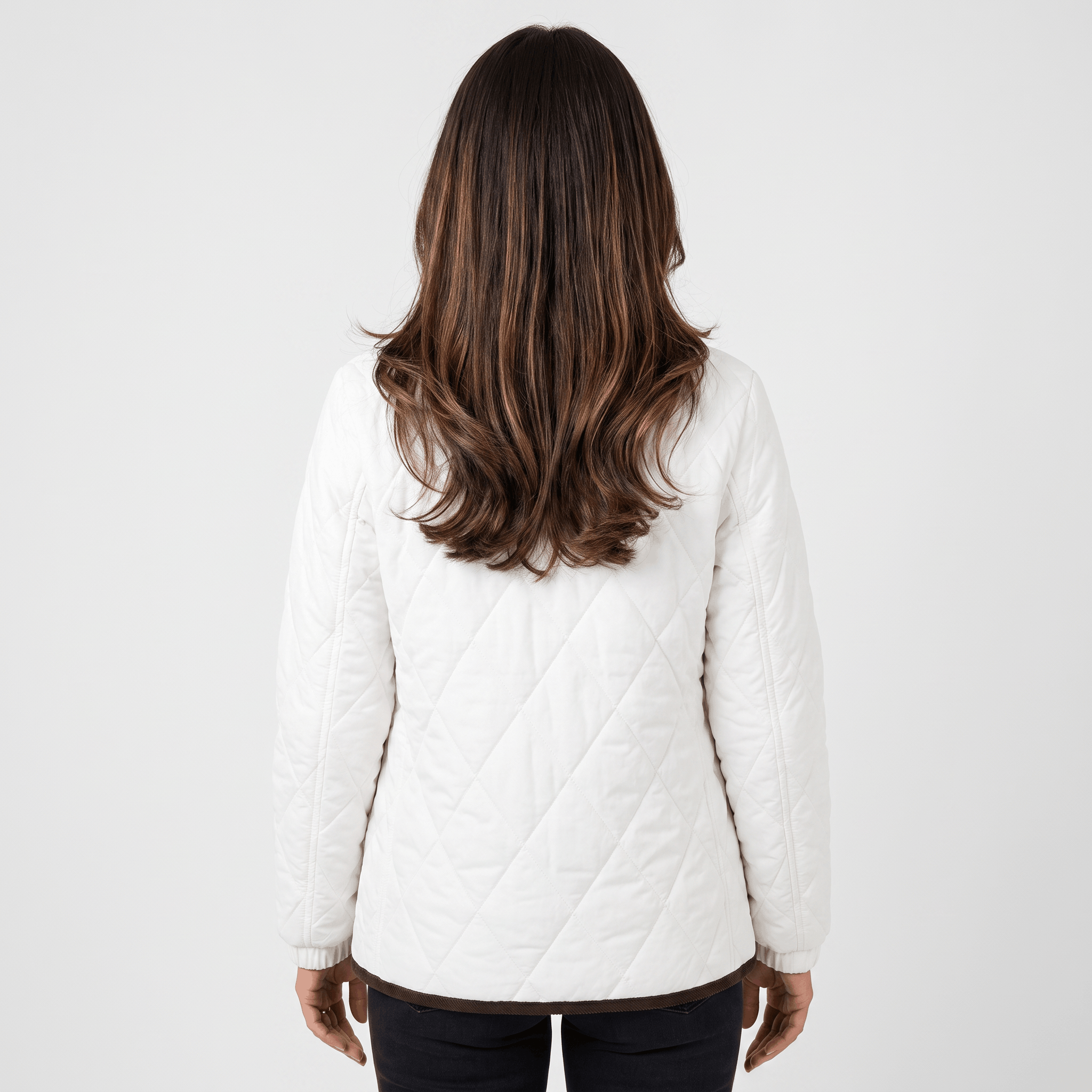 Sarah Diamond-Quilted Puffer Jacket – Corduroy-Collar Insulated Everyday Outerwear