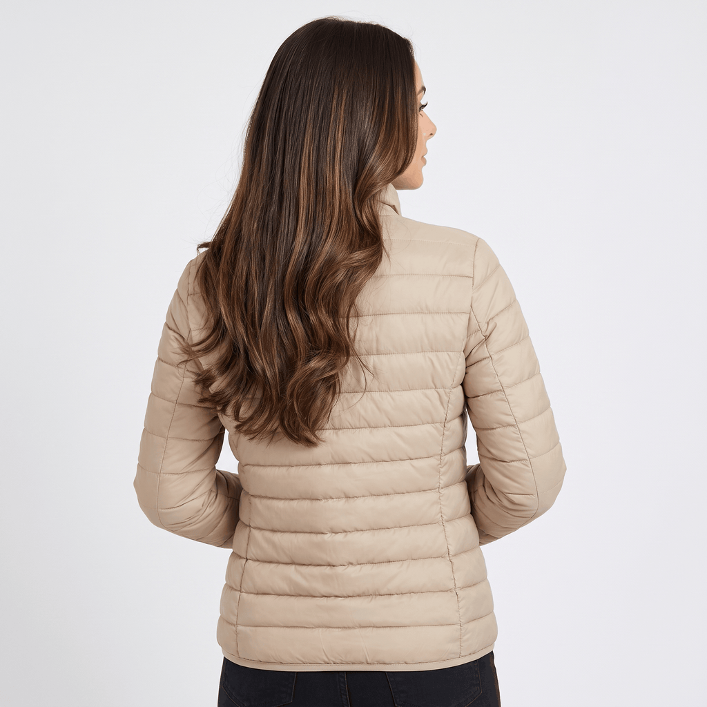 Leila Quilted Spring Jacket – Tailored Stand-Collar Windproof Layering Outerwear