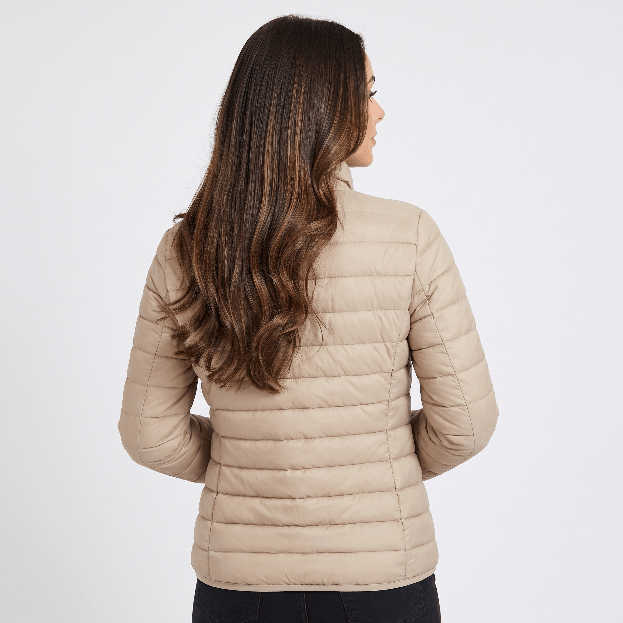 Leila Quilted Spring Jacket – Tailored Stand-Collar Windproof Layering Outerwear
