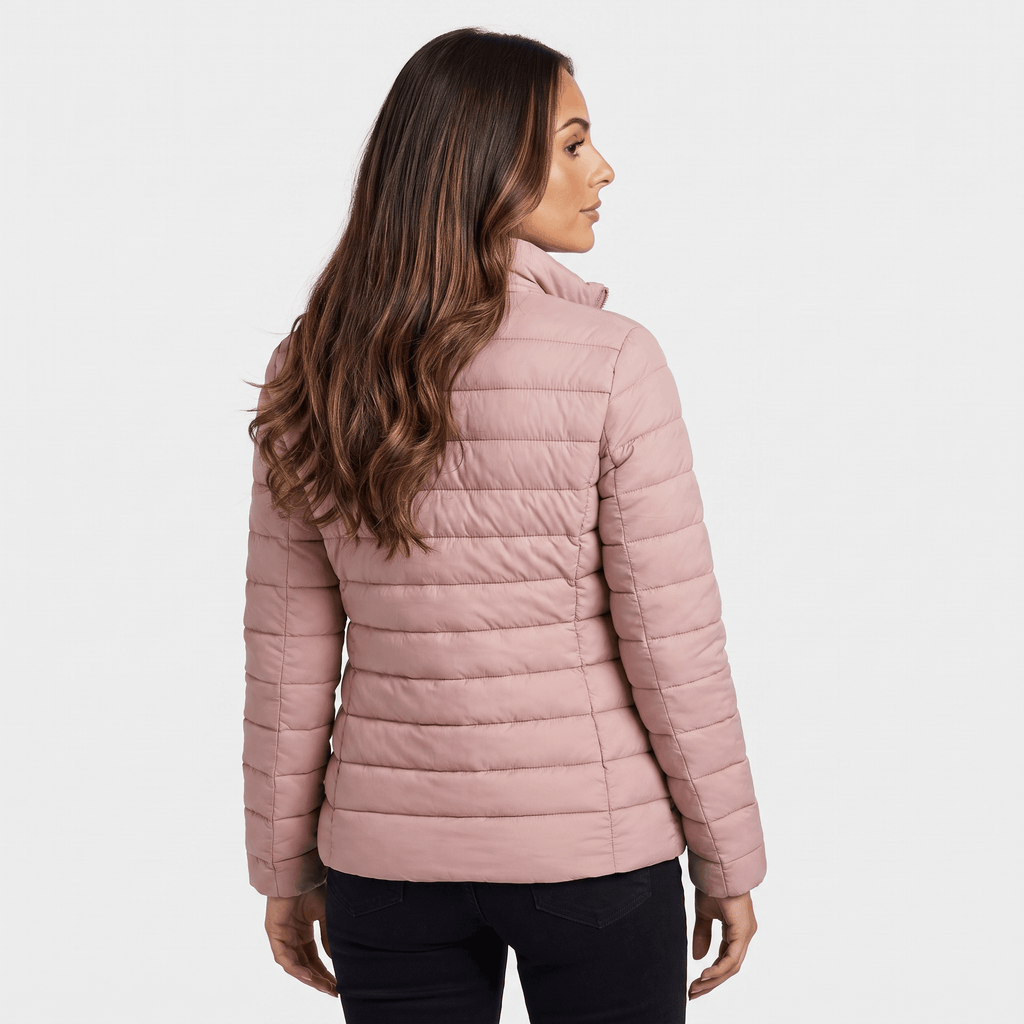 Leila Quilted Spring Jacket – Tailored Stand-Collar Windproof Layering Outerwear