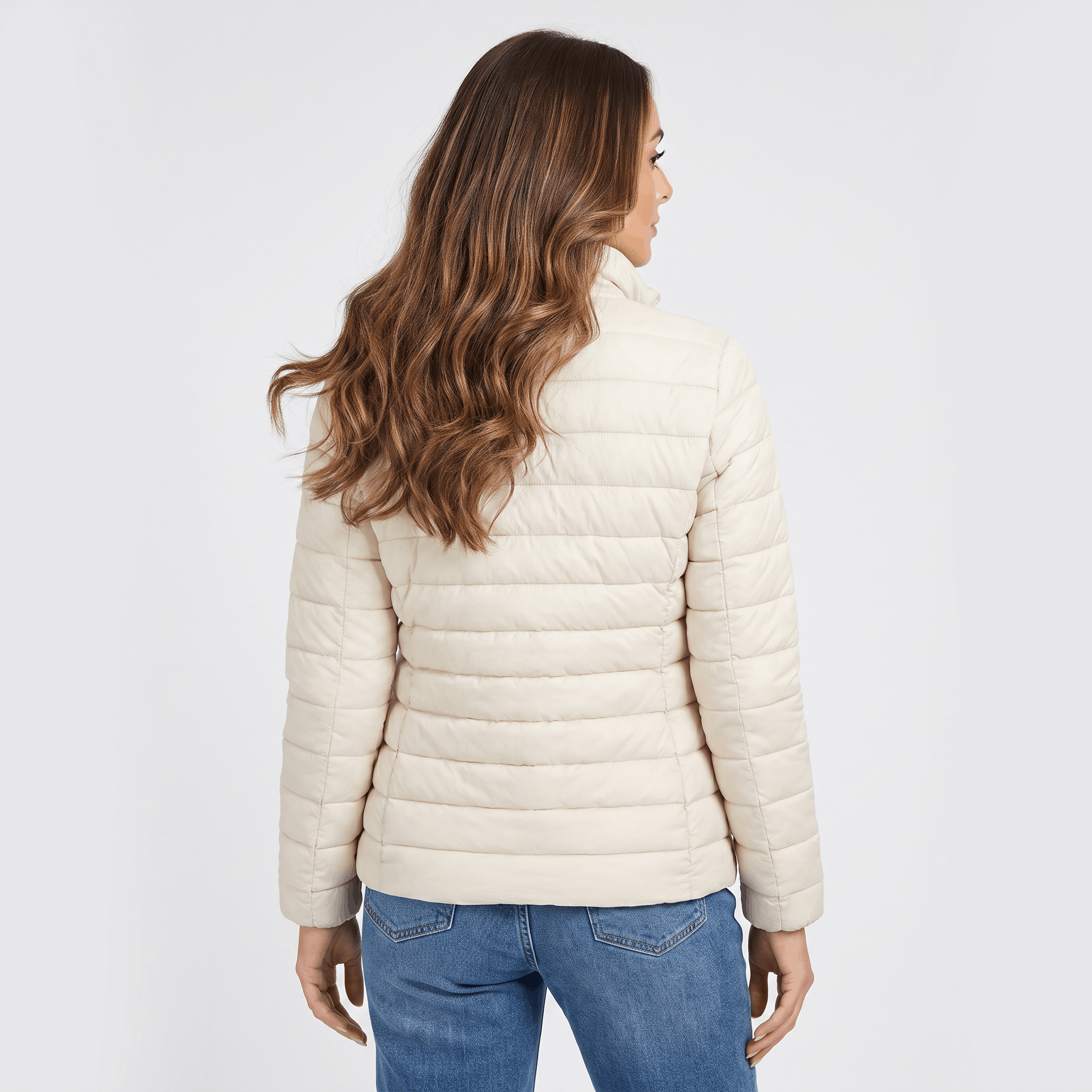 Leila Quilted Spring Jacket – Tailored Stand-Collar Windproof Layering Outerwear
