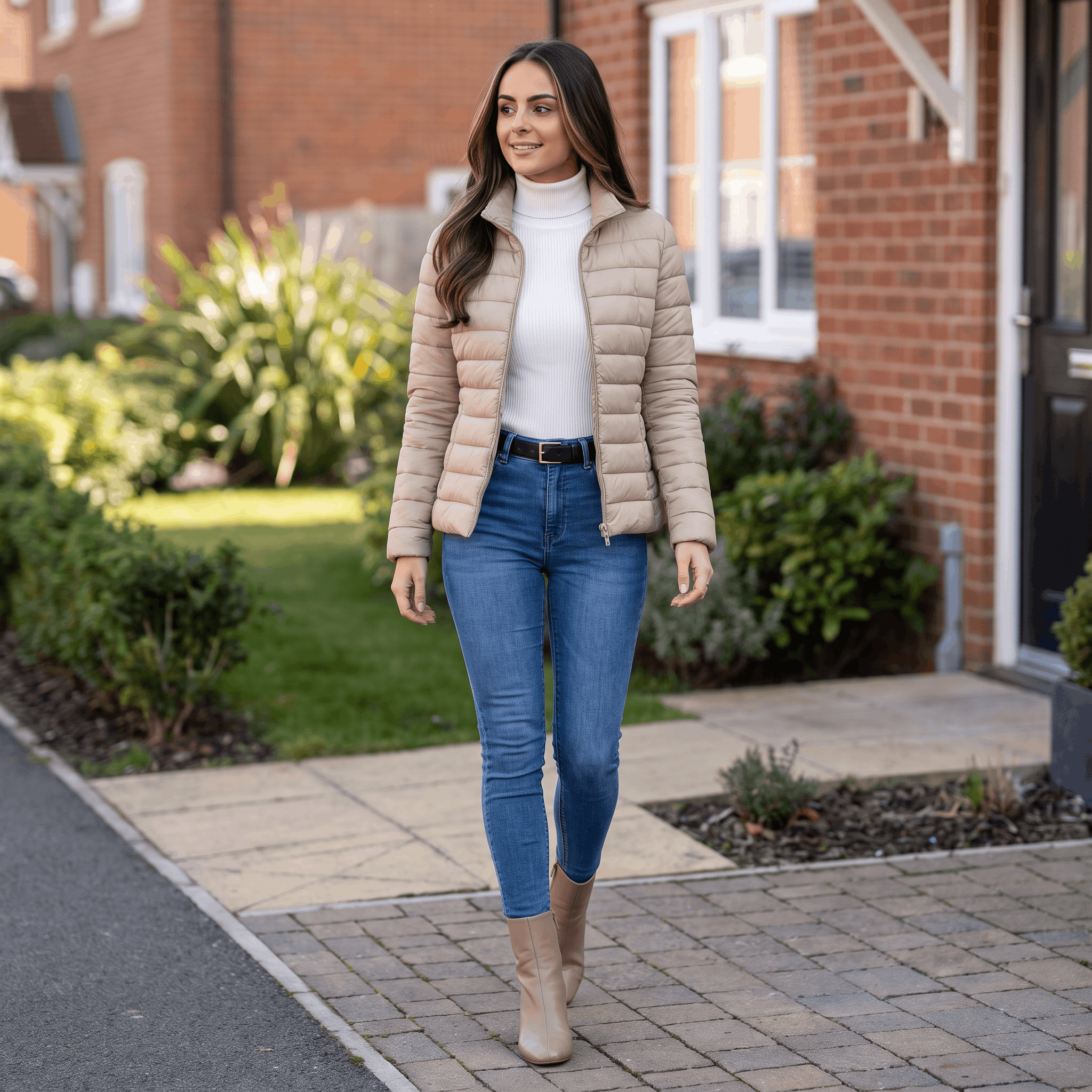 Leila Quilted Spring Jacket – Tailored Stand-Collar Windproof Layering Outerwear