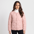 Emilia Diamond-Quilted Liner Jacket – Collarless Snap-Button Lightweight Outerwear