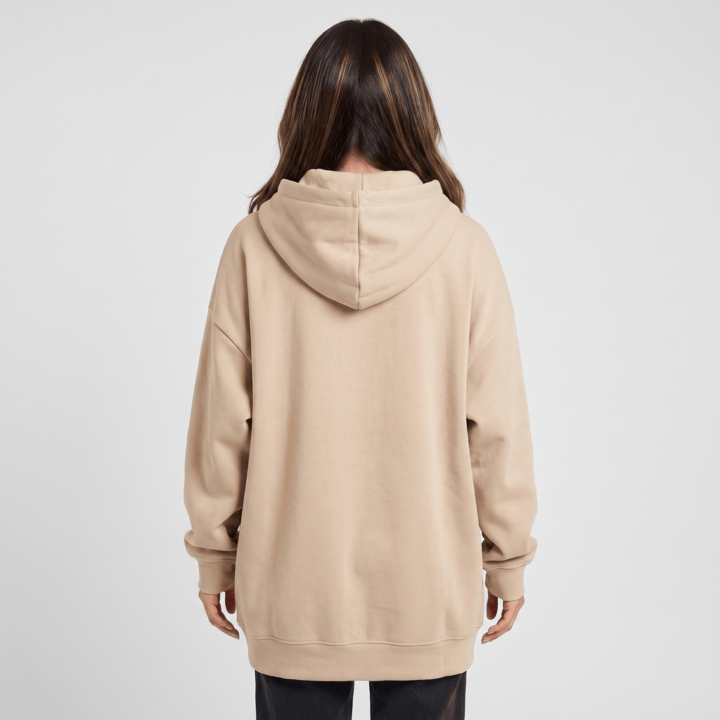 Hailey Fleece Zip-Up Hoodie – Longline Oversized Drawstring Sweatshirt