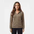 Harper Waffle Knit Zip-Up Hoodie – Fitted Drawstring Ribbed-Trim Jacket