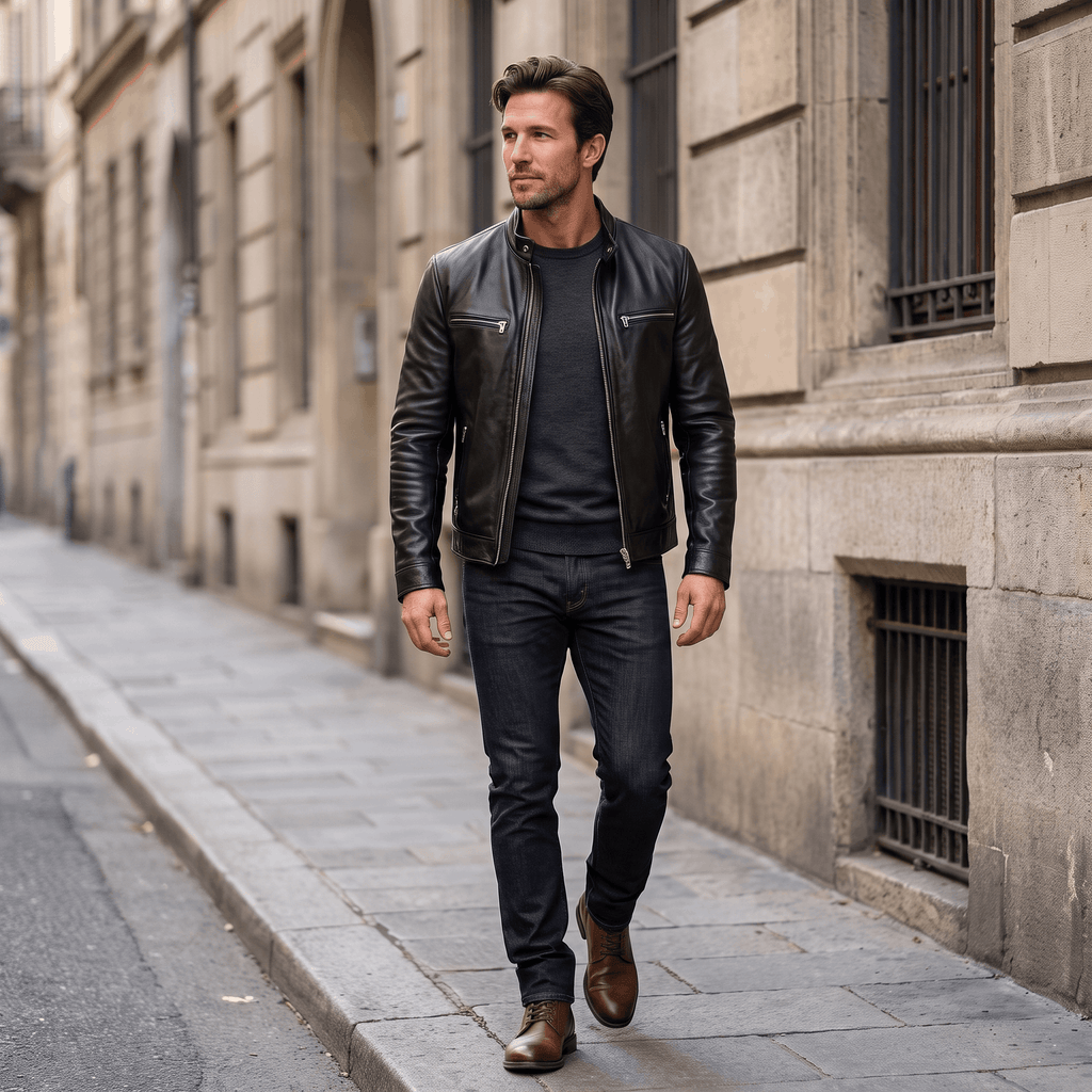 Hamilton Leather Jacket – Vintage Tailored Slim-Fit Zip-Up Outerwear