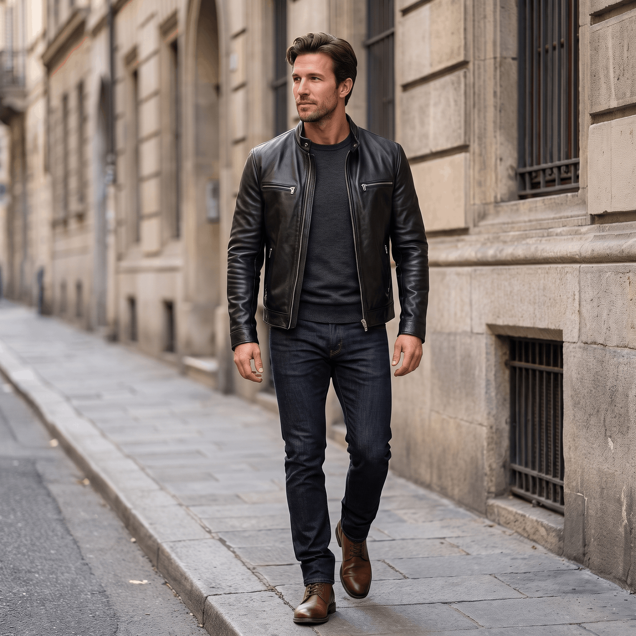 Hamilton Leather Jacket – Vintage Tailored Slim-Fit Zip-Up Outerwear