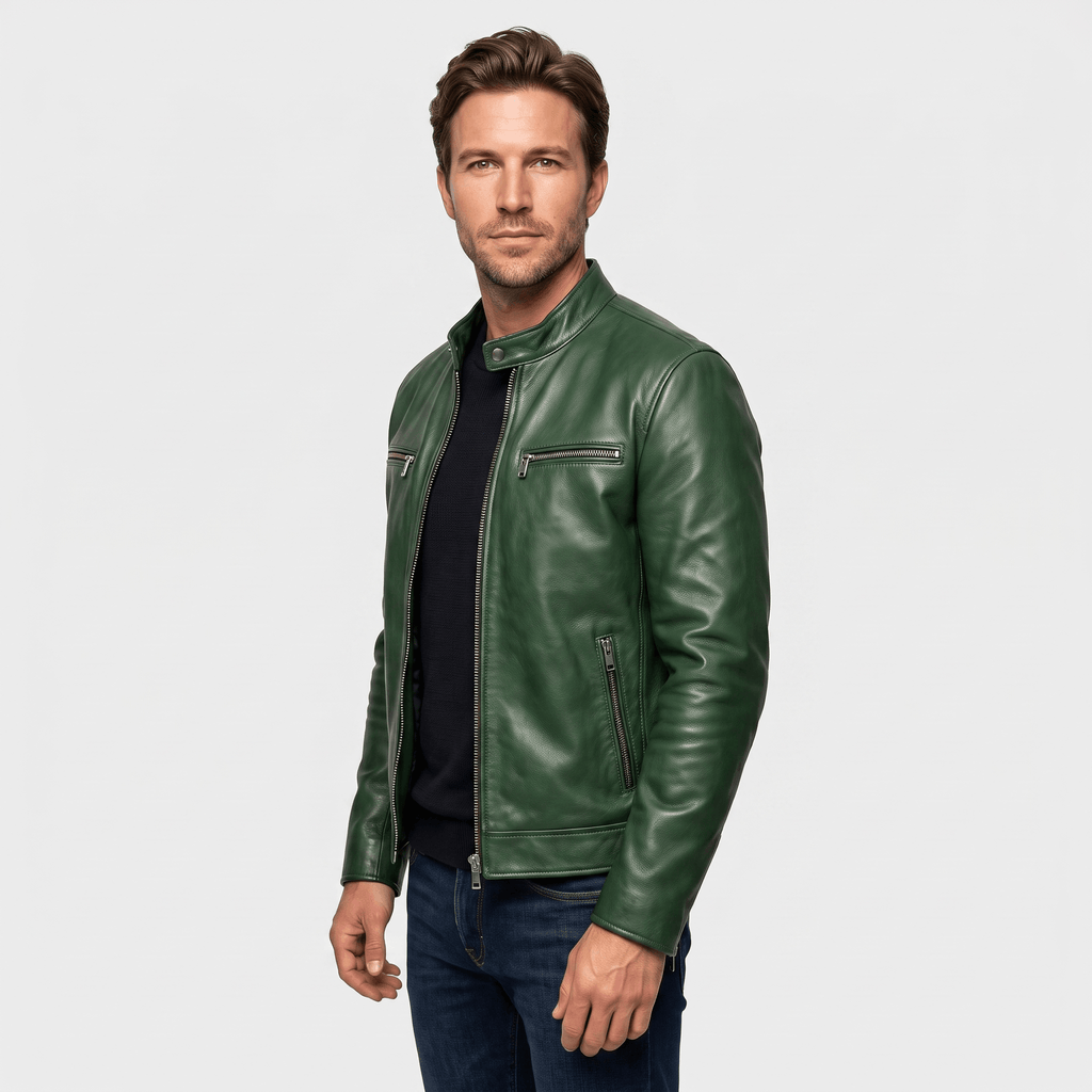 Hamilton Leather Jacket – Vintage Tailored Slim-Fit Zip-Up Outerwear