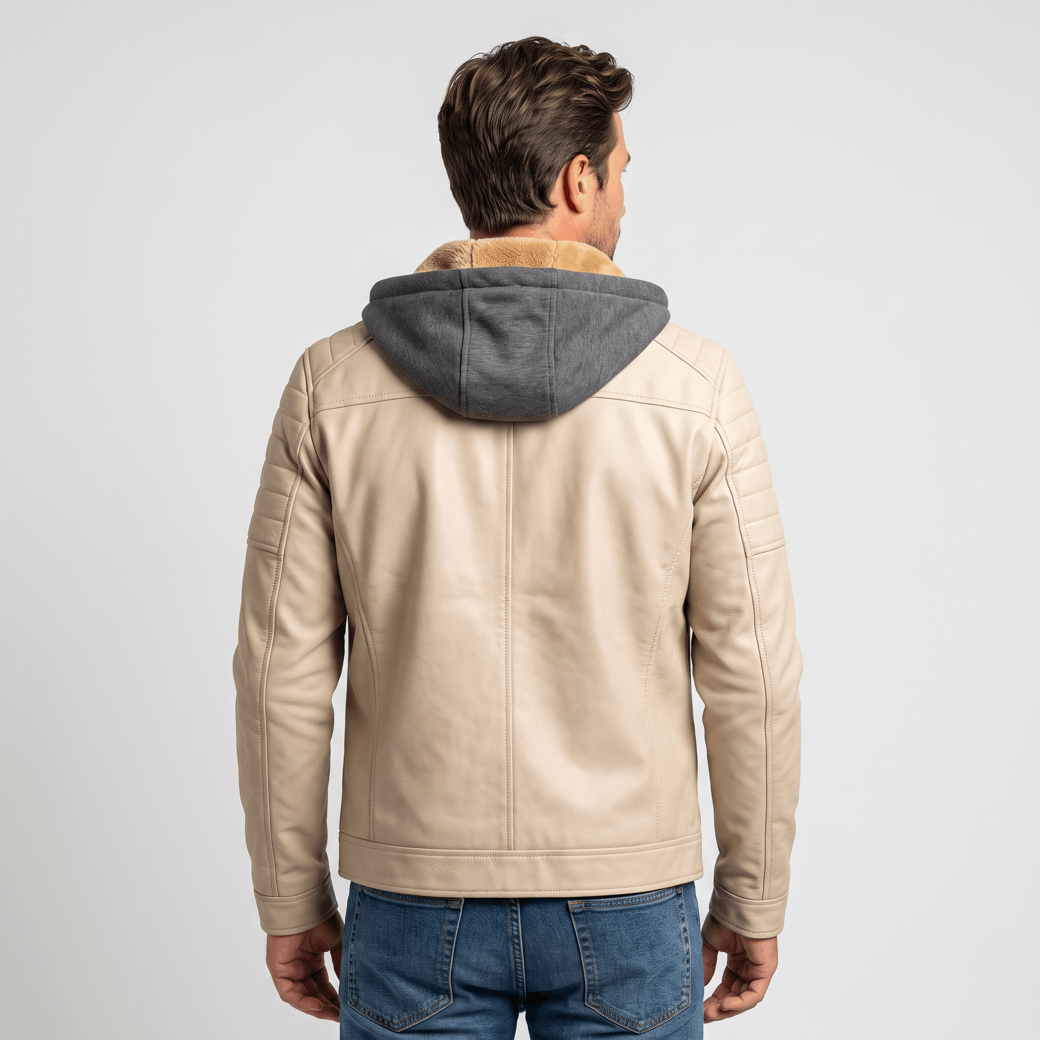 Maximo Leather Jacket – Removable Hood Fleece-Lined Zip-Up Outerwear