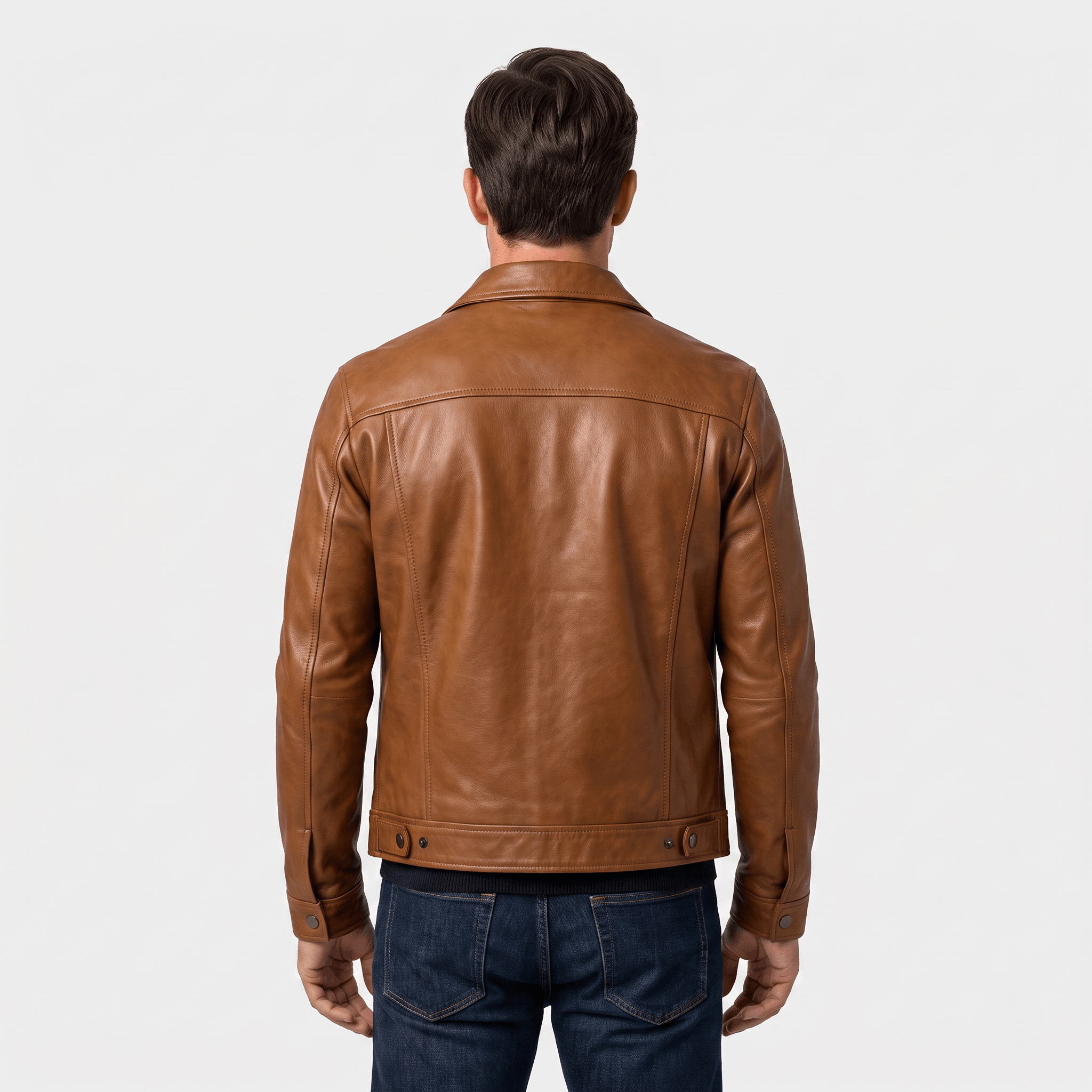 Easton Leather Rider Jacket – Button-Up Collared Classic Outerwear