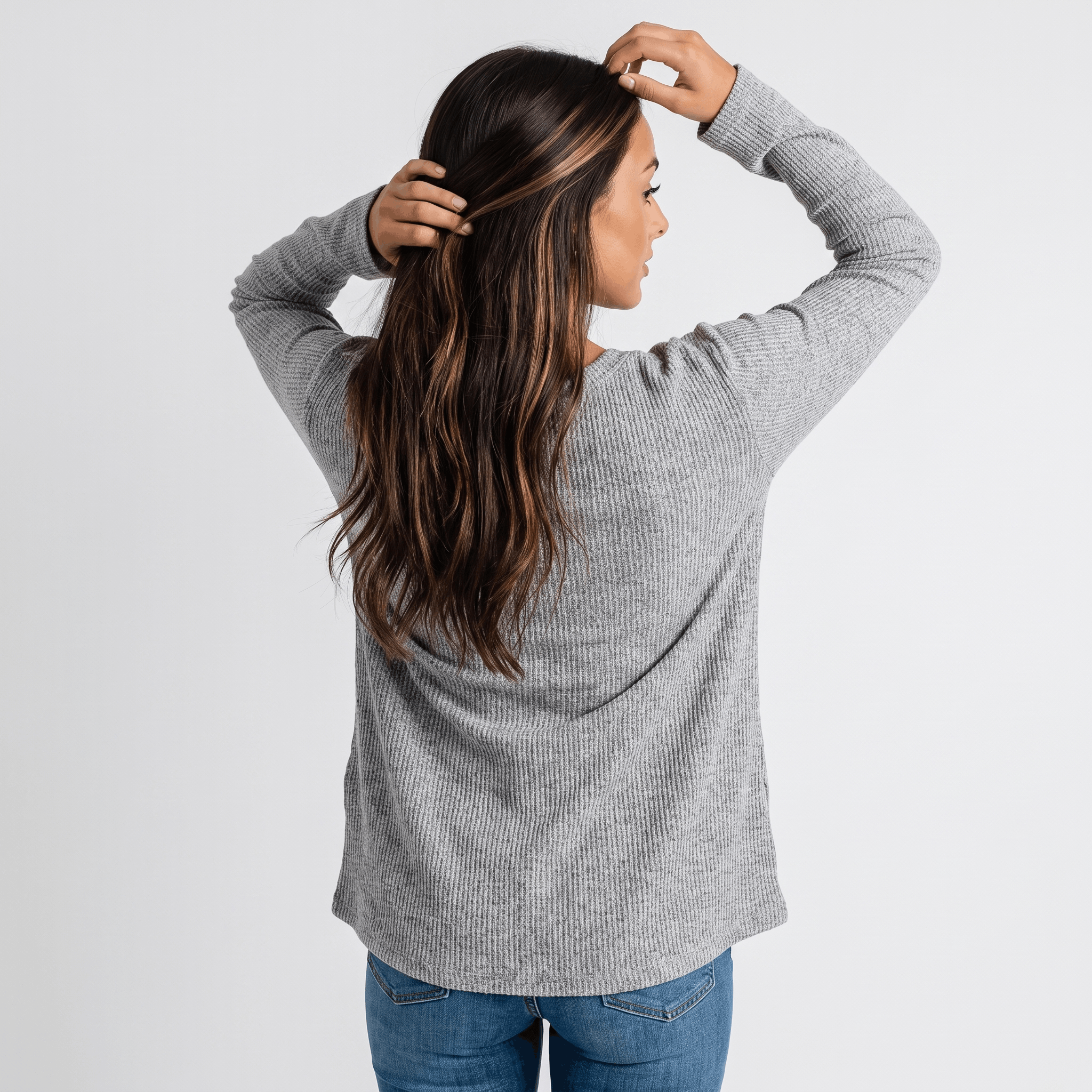 Clarisse Cotton Blend Henley Top – Boho Button-Up Long-Sleeve V-Neck Shirt