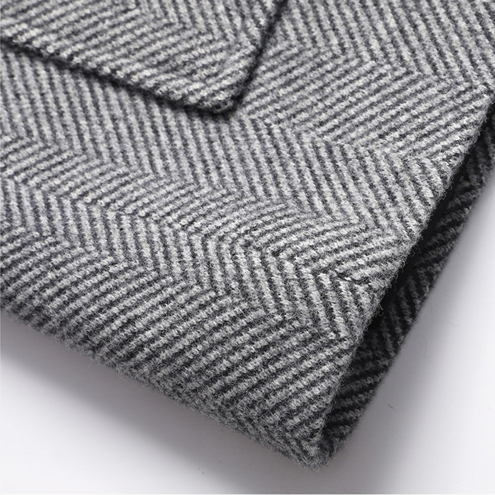 Blake Tailored Fit Herringbone Wool Coat - Superior Warmth