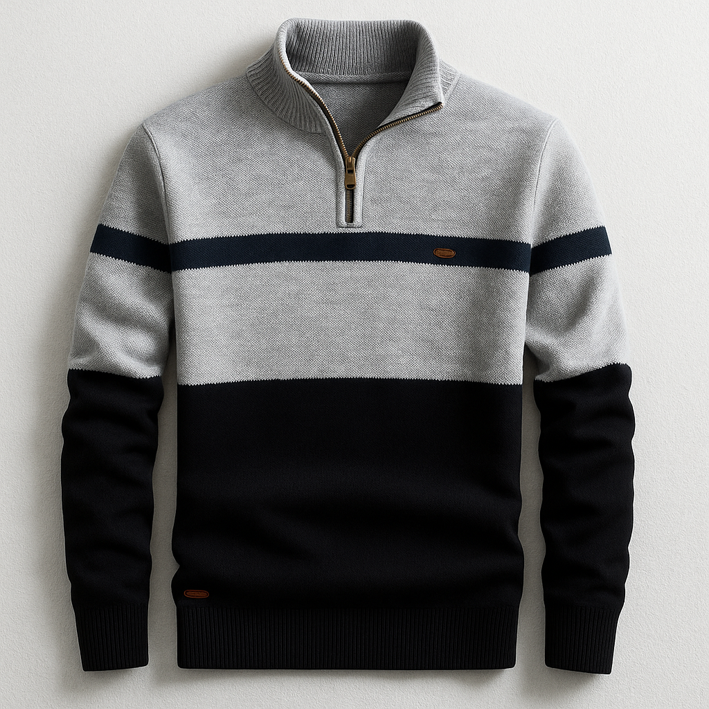 Cole Men's Midweight Cotton Knit Quarter Zip Pullover – Tailored Fit