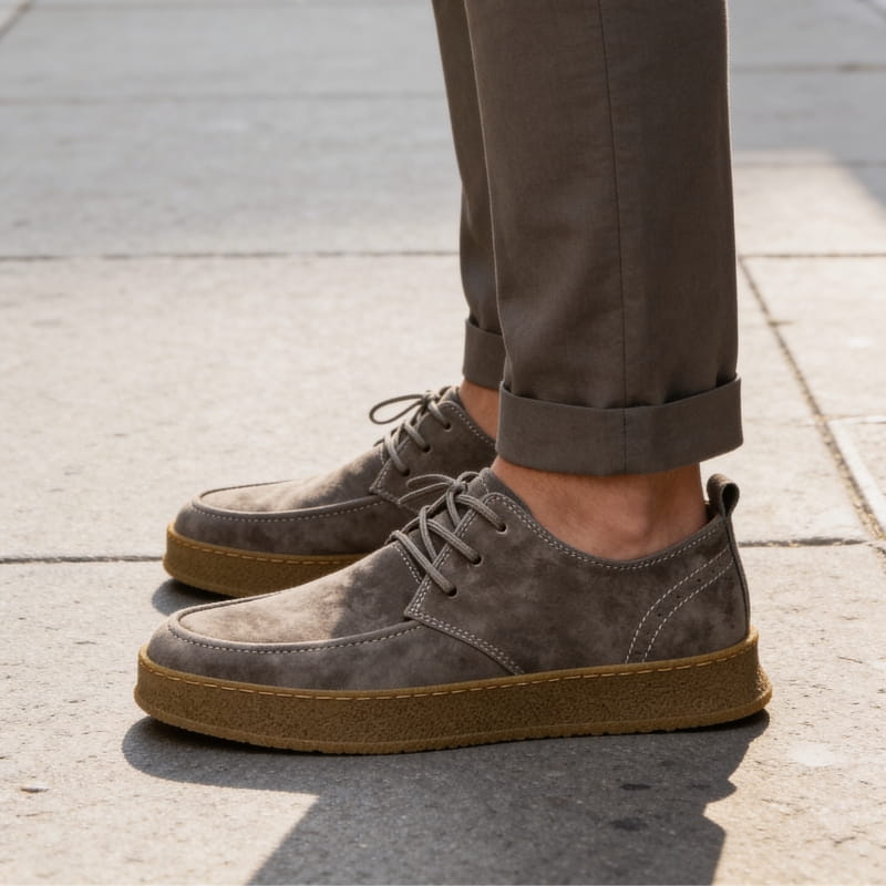 Alessio Italian Suede Casual Shoes – Cushioned Slip-Resistant Lace-Up Shoes