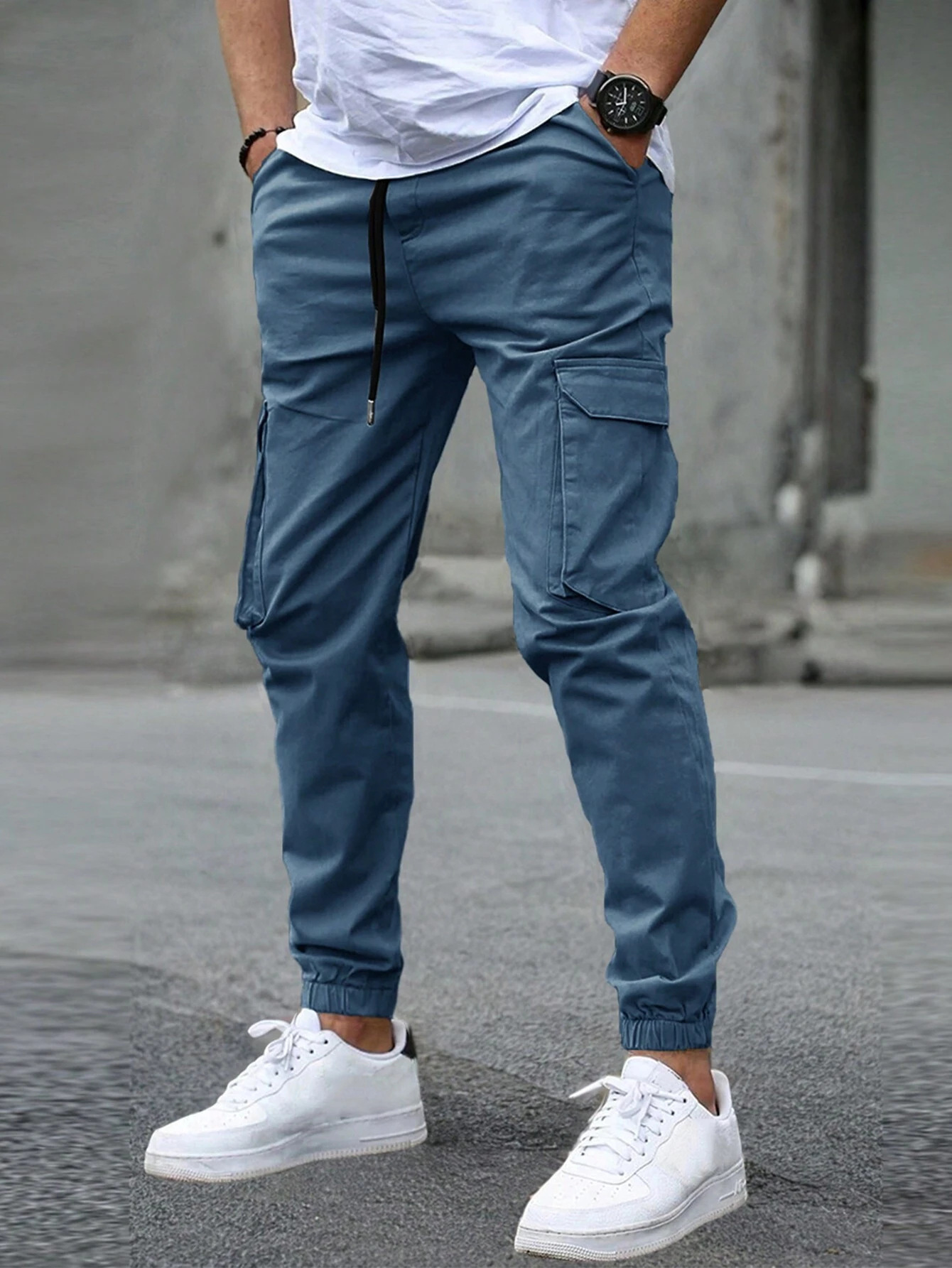 Carter Men's Tapered Cargo Pants with Drawstring Waist & Utility Pockets