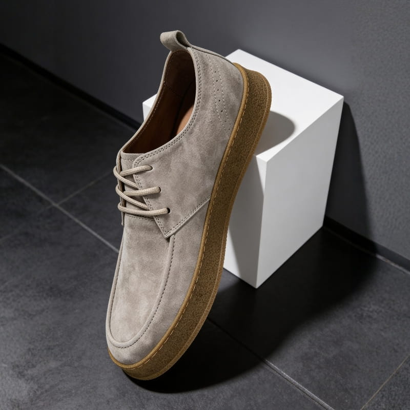 Alessio Italian Suede Casual Shoes – Cushioned Slip-Resistant Lace-Up Shoes