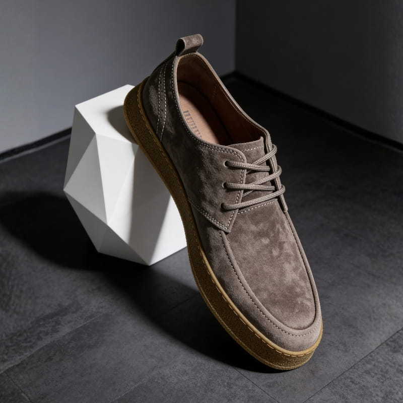 Alessio Italian Suede Casual Shoes – Cushioned Slip-Resistant Lace-Up Shoes