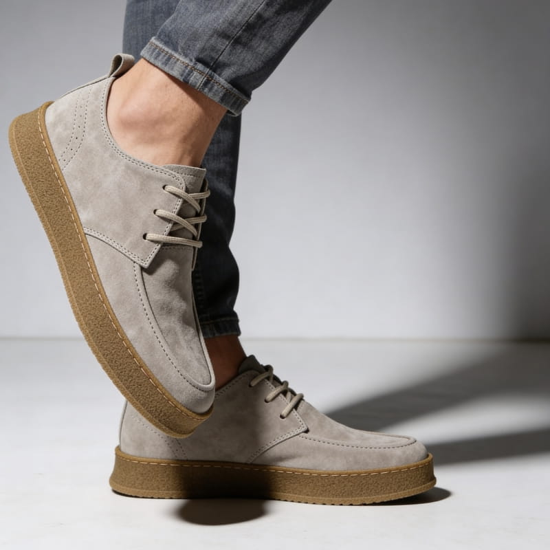 Alessio Italian Suede Casual Shoes – Cushioned Slip-Resistant Lace-Up Shoes