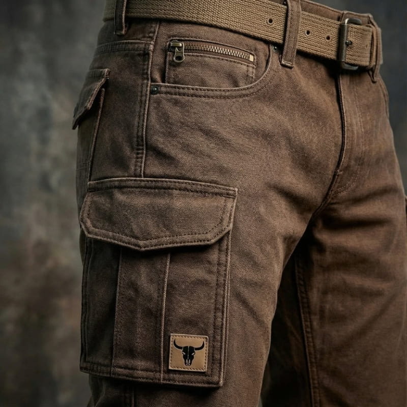 Sonny Heavy Duty Cotton Canvas Utility Cargo Pants – Straight Fit Insulated Work Trousers