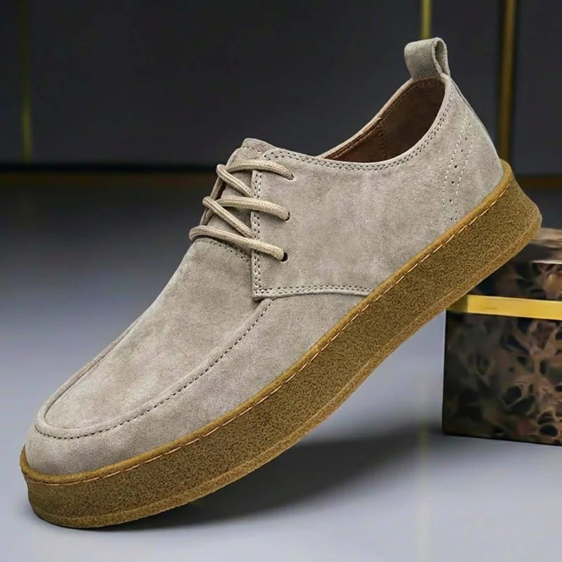 Alessio Italian Suede Casual Shoes – Cushioned Slip-Resistant Lace-Up Shoes