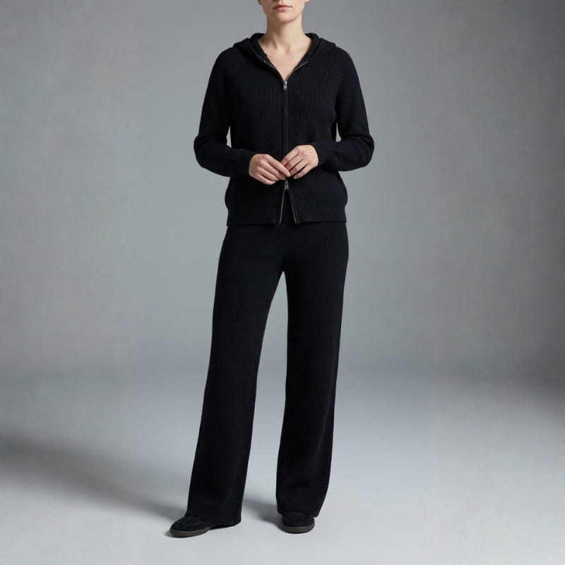 Seraphina Hooded Loungewear Set – Relaxed Wide-Leg Comfort Style