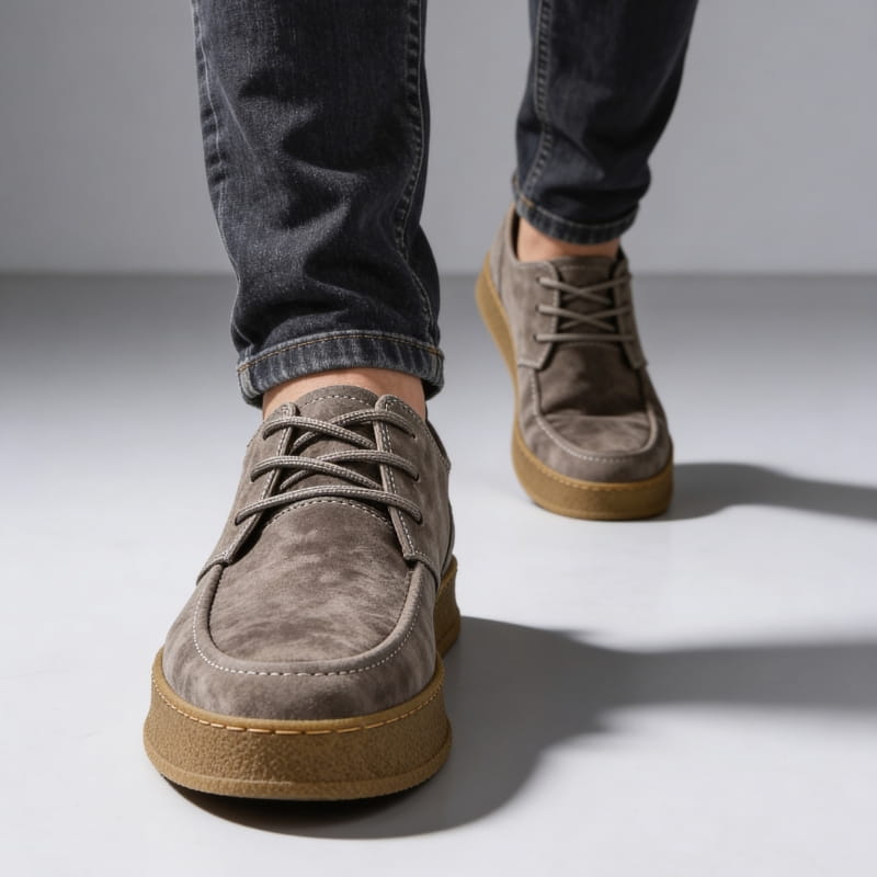 Alessio Italian Suede Casual Shoes – Cushioned Slip-Resistant Lace-Up Shoes