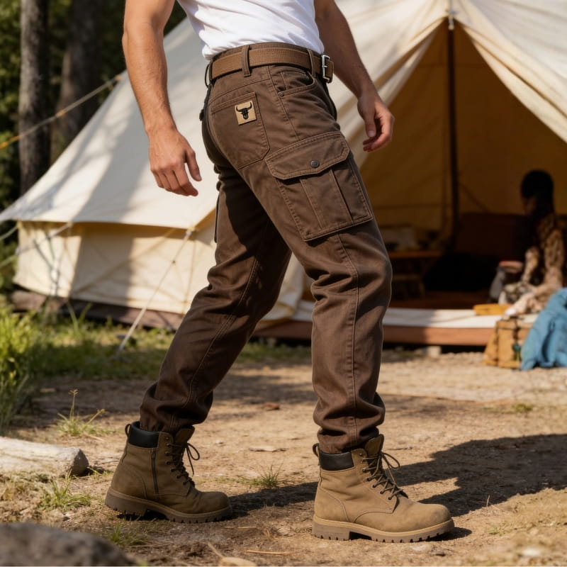 Sonny Heavy Duty Cotton Canvas Utility Cargo Pants – Straight Fit Insulated Work Trousers